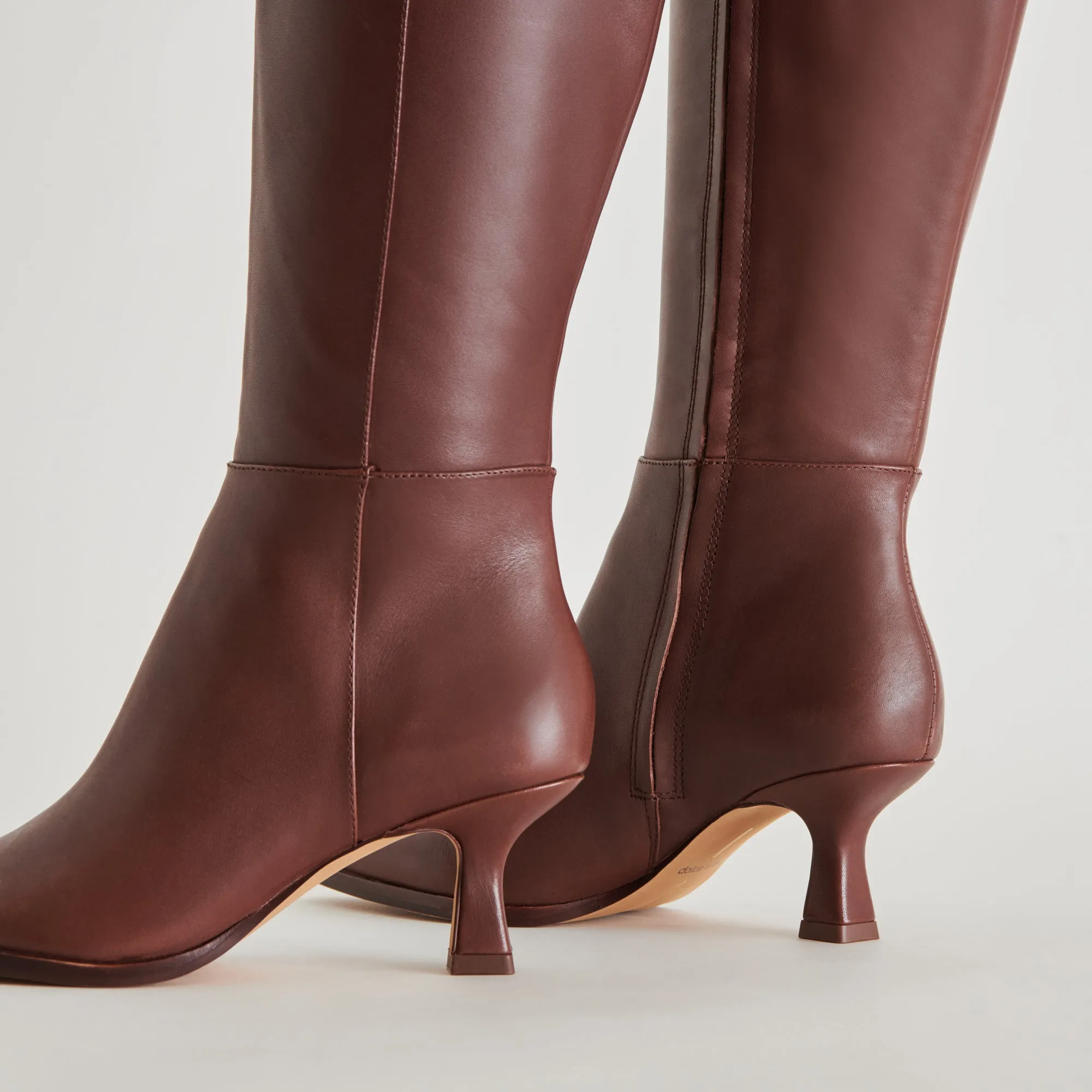 Secure fit Comfort Stretch AUGGIE EXTRA WIDE CALF BOOTS CHOCOLATE LEATHER