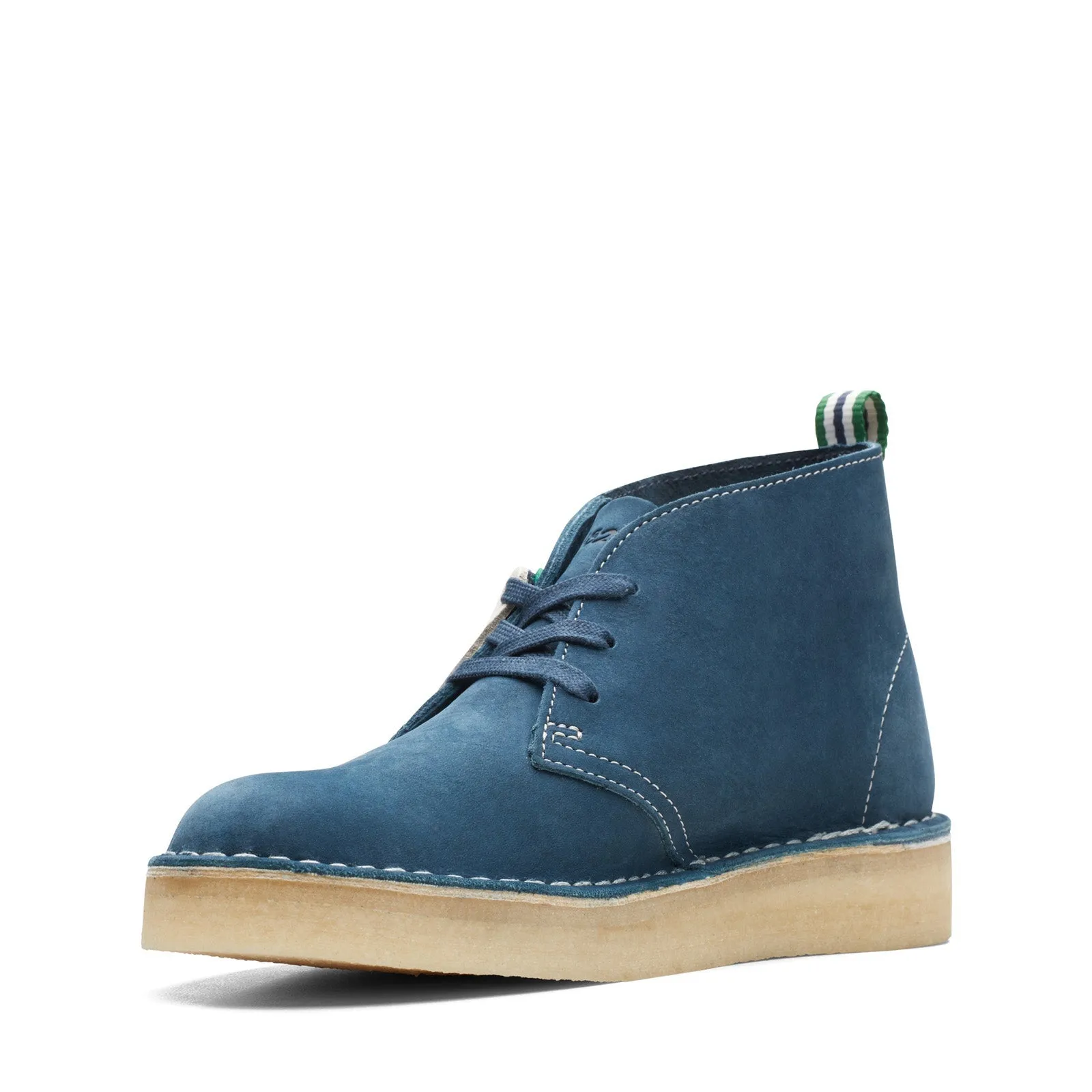 Easy Match Strong Grip Clarks Desert Coal 26165919 Womens Blue Leather Lace Up Chukkas Boots