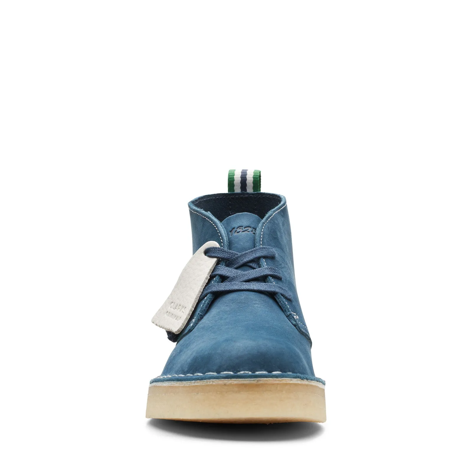 Easy To Clean Soft Footbed Clarks Desert Coal 26165919 Womens Blue Leather Lace Up Chukkas Boots