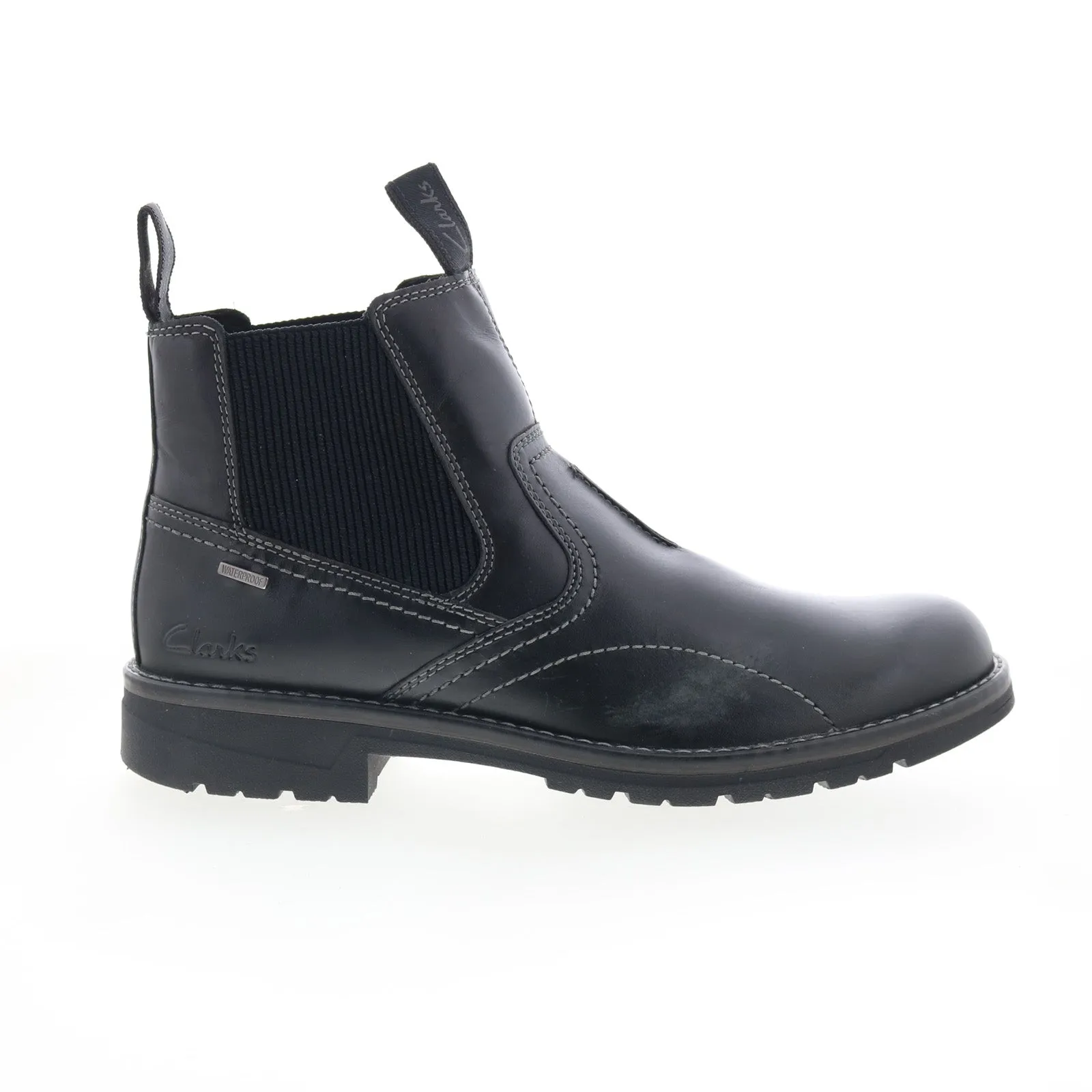 Clarks Morris Easy 26174562 Mens Black Leather Slip On Chelsea Boots Sturdy Build Sturdy Construction