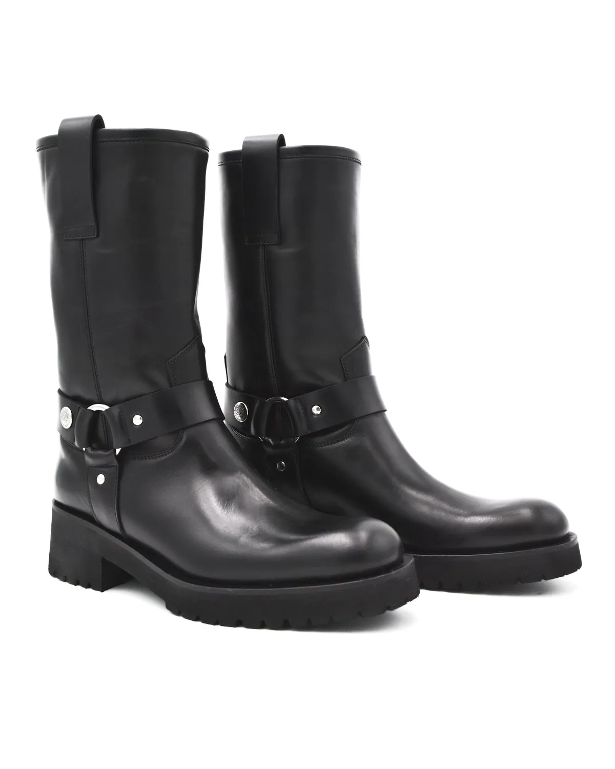 Alberto Fasciani Isabel Black Pull-On Biker Boot Shock Guard