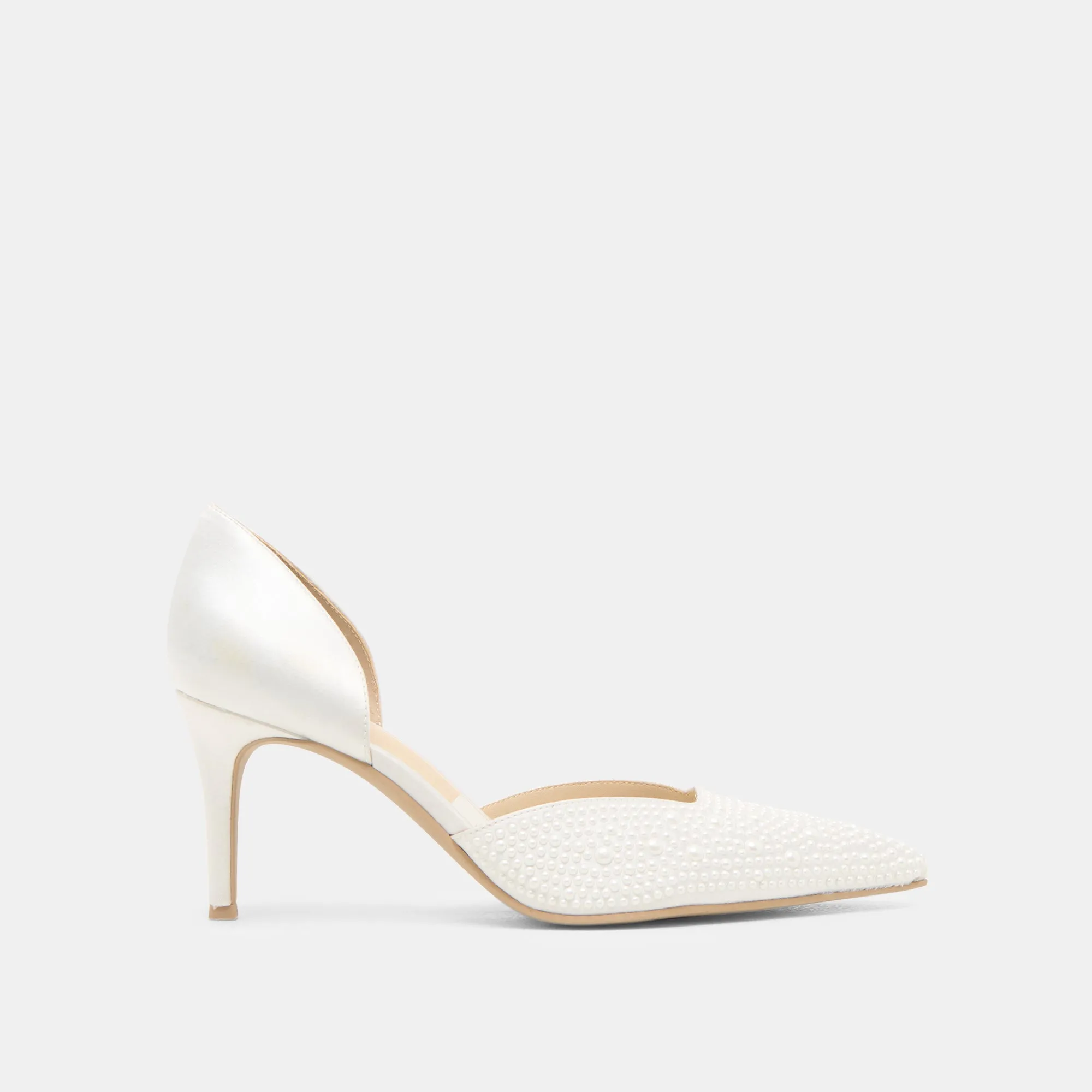 platform sandals ELOY PEARL HEELS TRUE WHITE SATIN