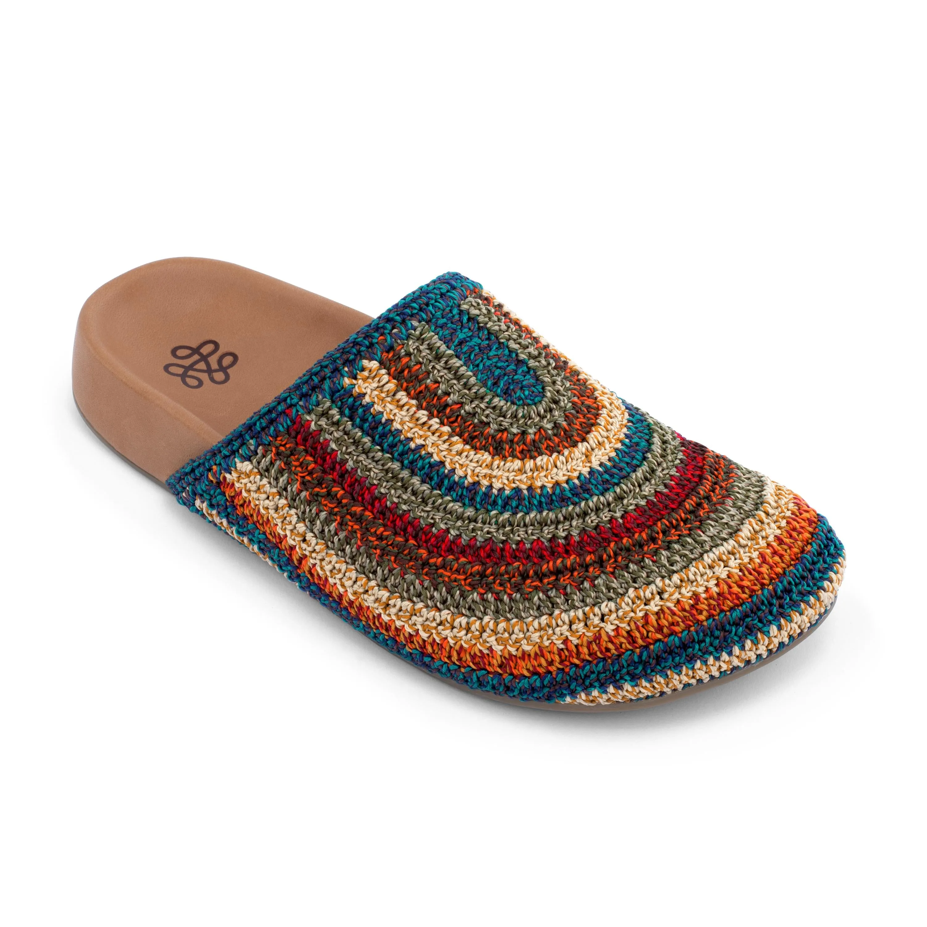 mesh construction Bolinas Clog - Hand Crochet - Woodland Stripe
