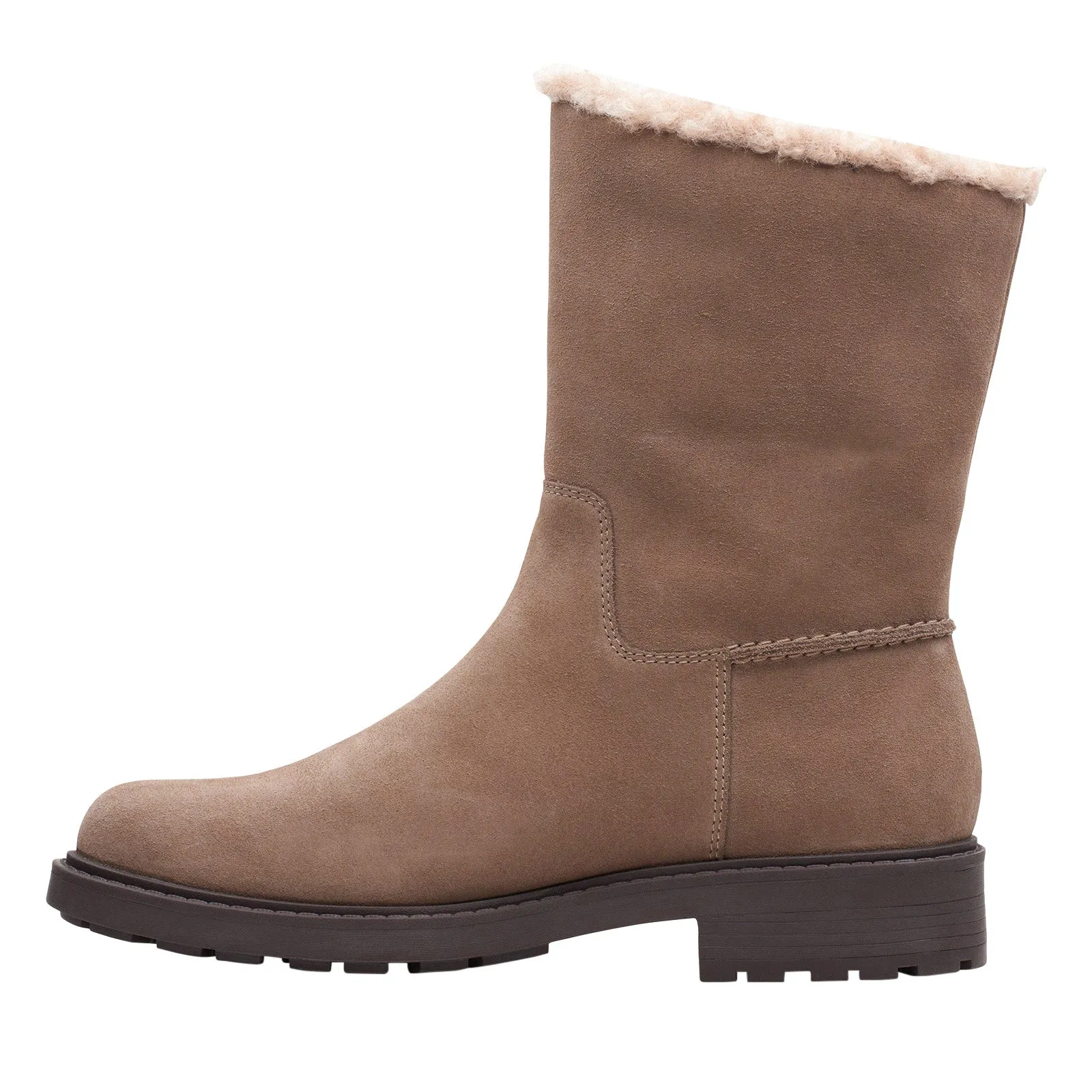 Clarks Opal Zip 26167829 Womens Brown Suede Zipper Casual Dress Boots Cold Weather