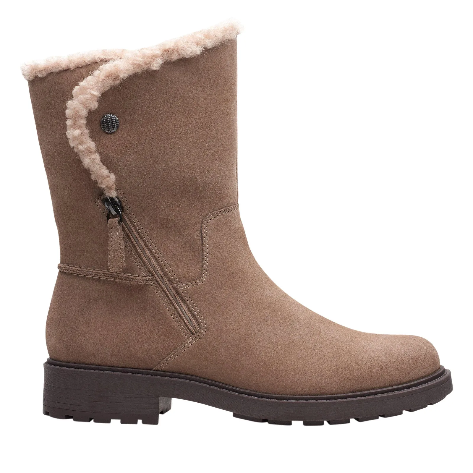 Universal Style Nature Ready Clarks Opal Zip 26167829 Womens Brown Suede Zipper Casual Dress Boots