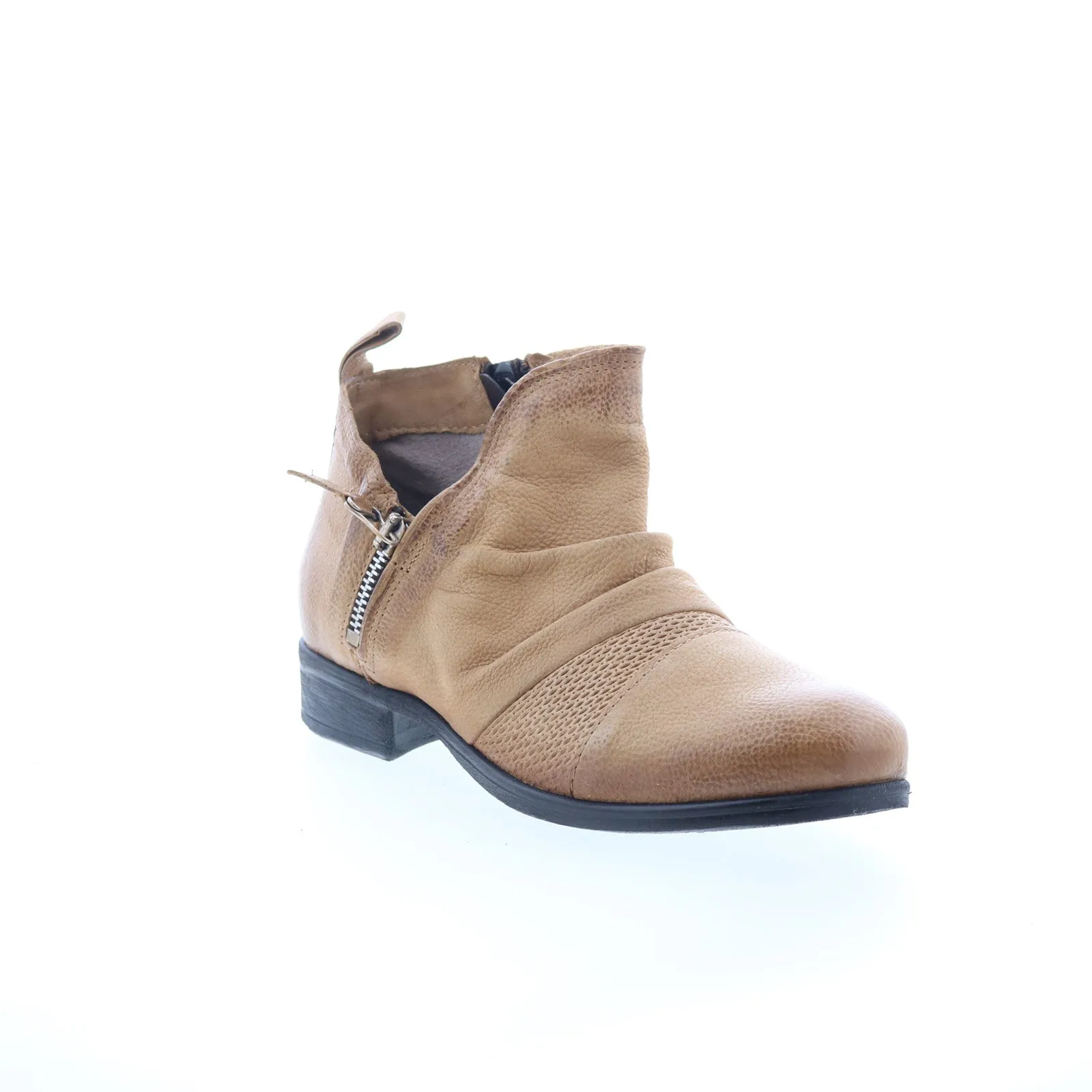 Miz Mooz Slinky Womens Brown Leather Slip On Ankle & Booties Boots Work Day Secure Step