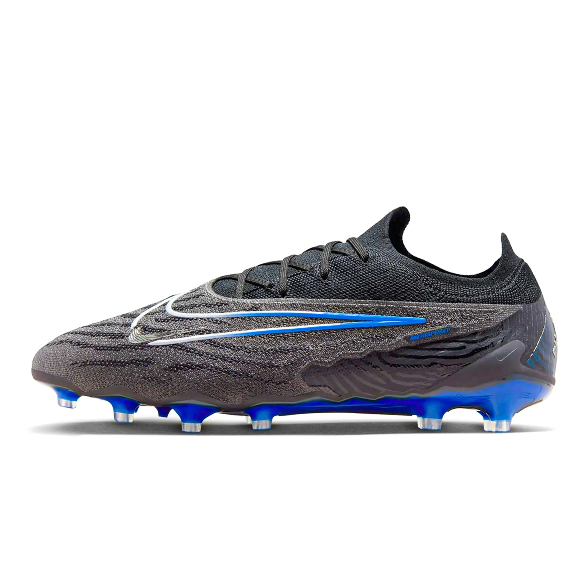 Breathable Form Ball Control Nike Phantom GX Elite AG-Pro Soccer Cleats (Black/Chrome-Hyper Royal)