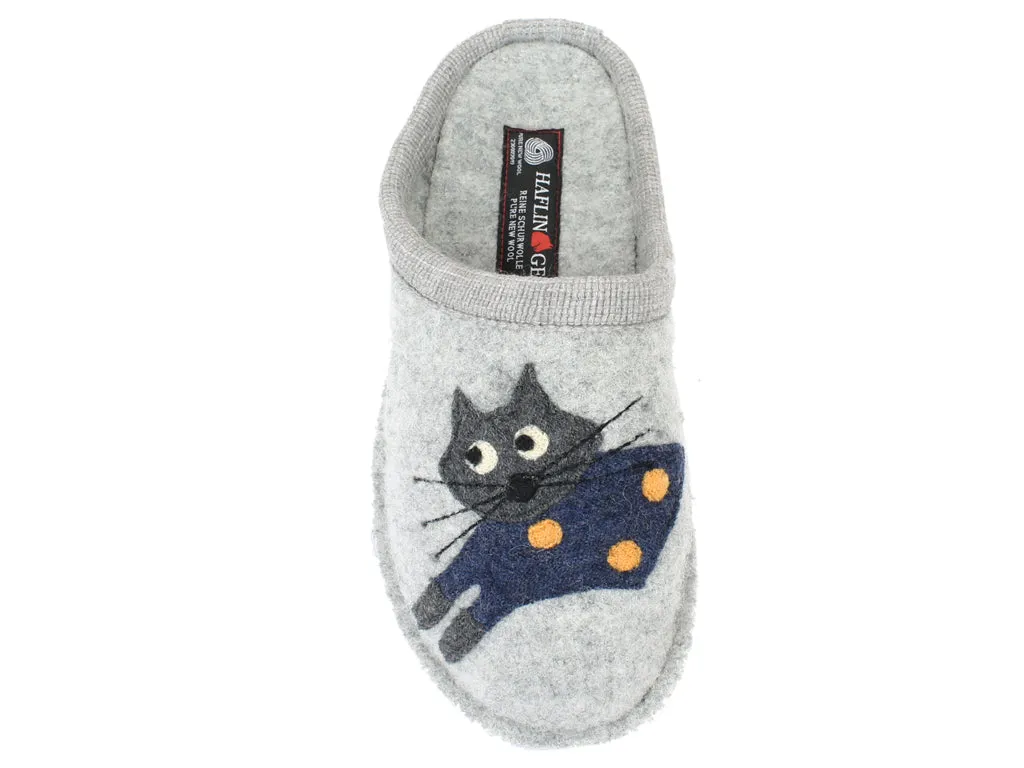 Haflinger Slippers Flair Cucho Cat Grey Eva Midsole Trendy Features
