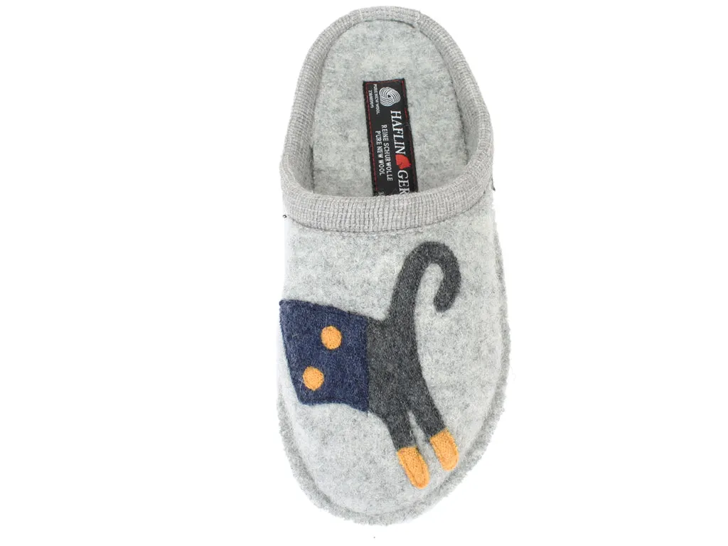 Haflinger Slippers Flair Cucho Cat Grey Active Lifestyle