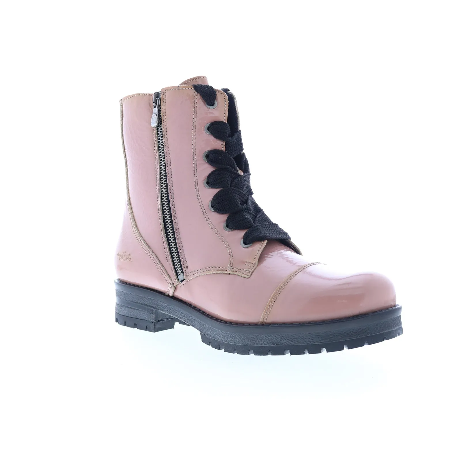 Multi-Purpose Comfort Elastic Sides Bos. & Co. Paulie Womens Pink Leather Lace Up Casual Dress Boots