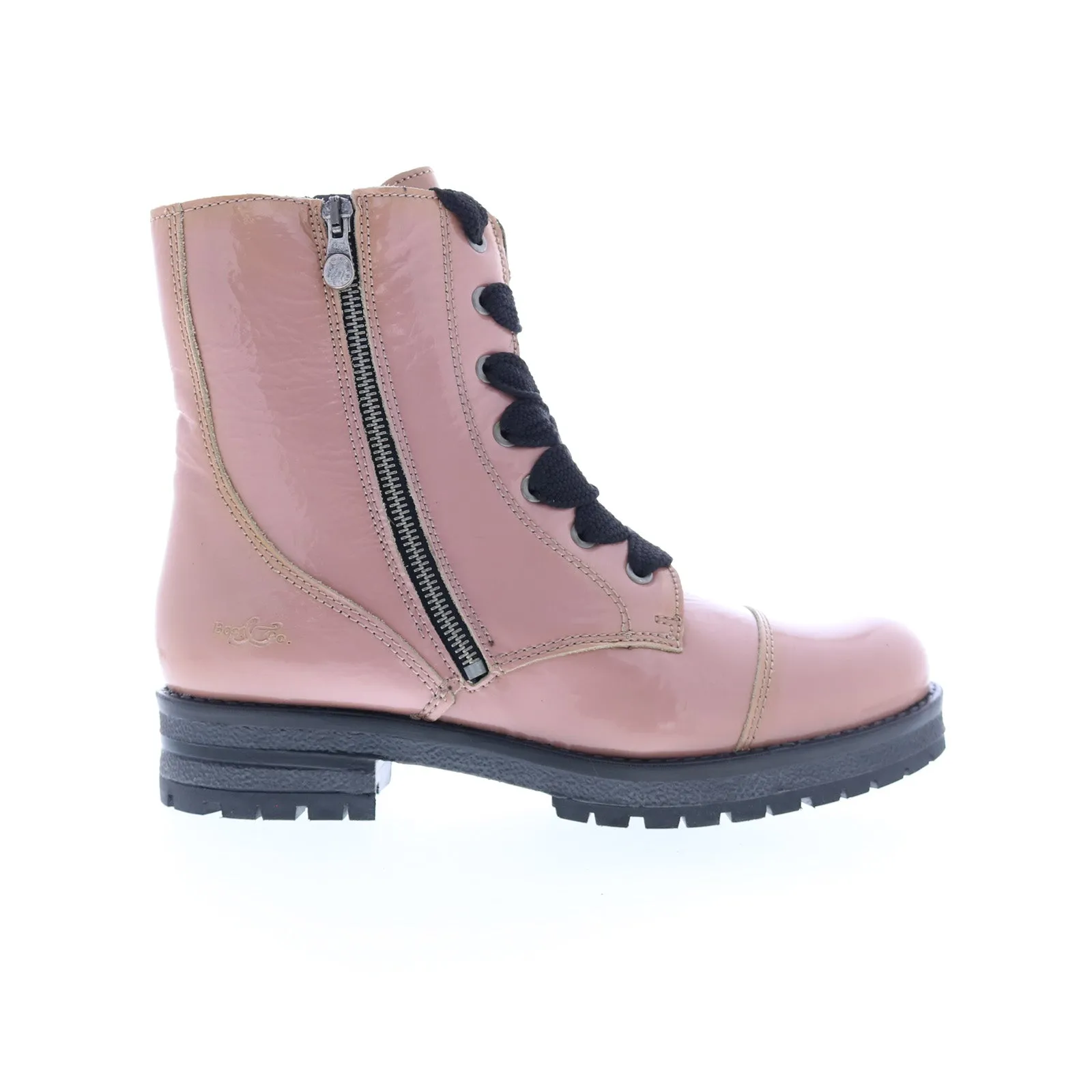 Rugged Protection Bos. & Co. Paulie Womens Pink Leather Lace Up Casual Dress Boots