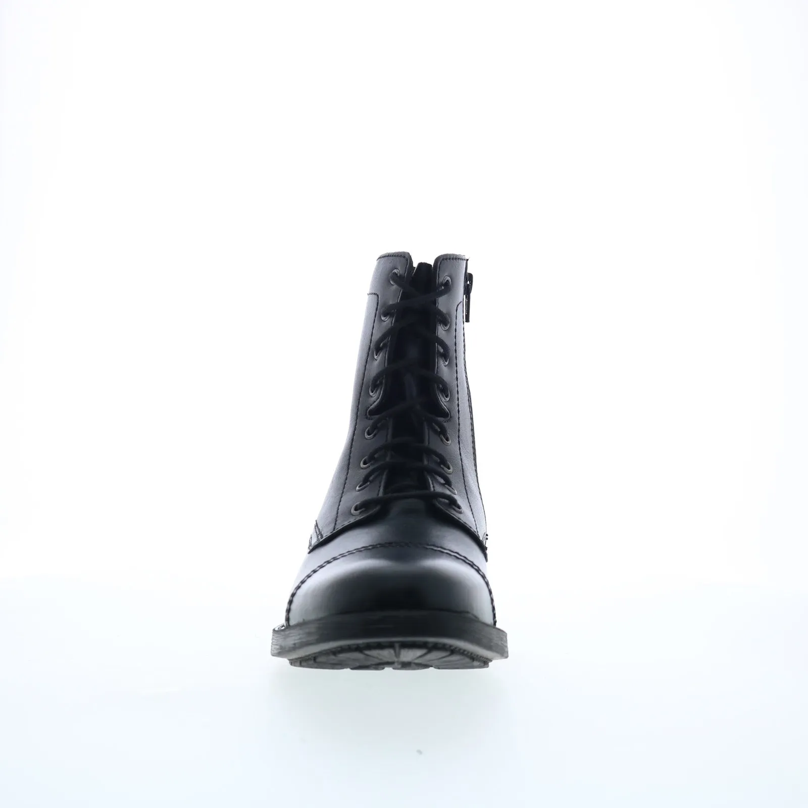 Steve Madden P-Mavrik Mens Black Leather Lace Up Casual Dress Boots Ankle Support