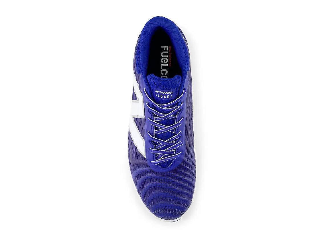 New Balance Men's FuelCell 4040 V7 Molded Baseball Cleats - Team Royal / White - PL4040B7 Clean Detail Elevated arch