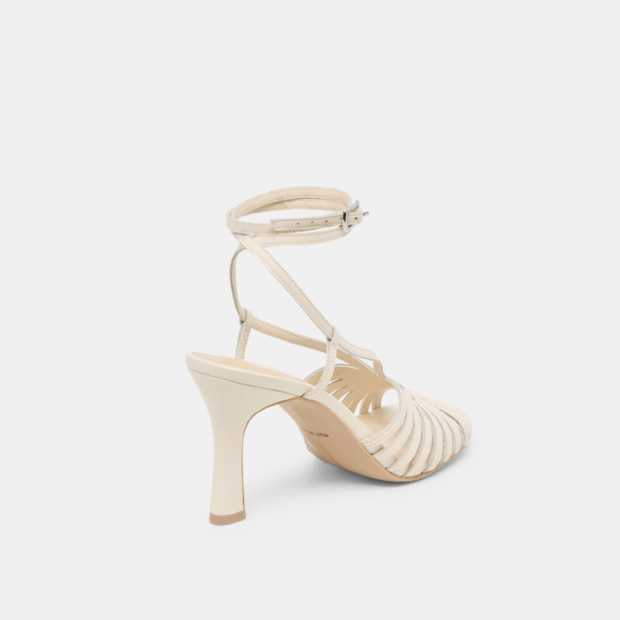 NIVANA HEELS OFF WHITE CRINKLE PATENT Formal Shoes for Women