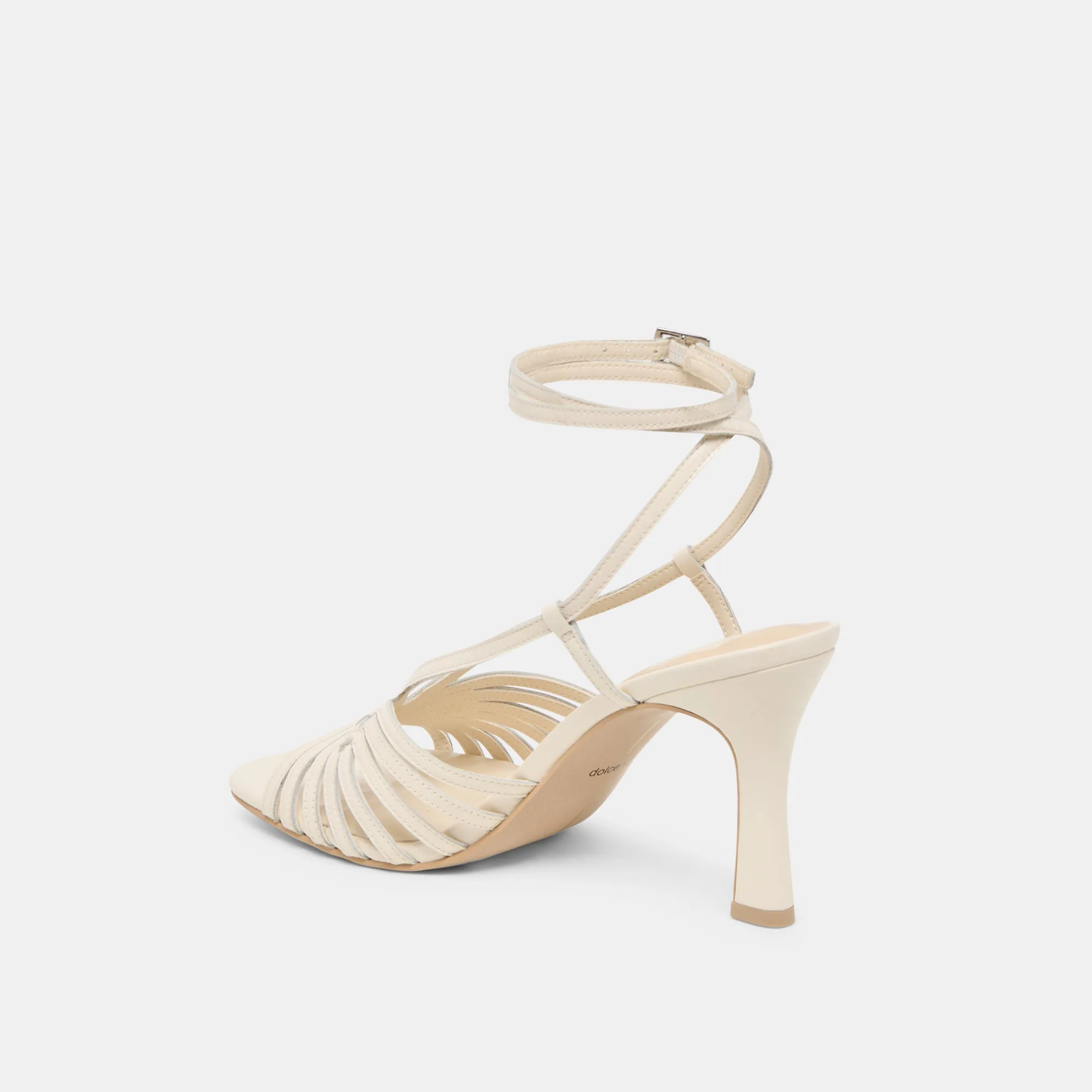 NIVANA HEELS OFF WHITE CRINKLE PATENT Slip-On Pumps