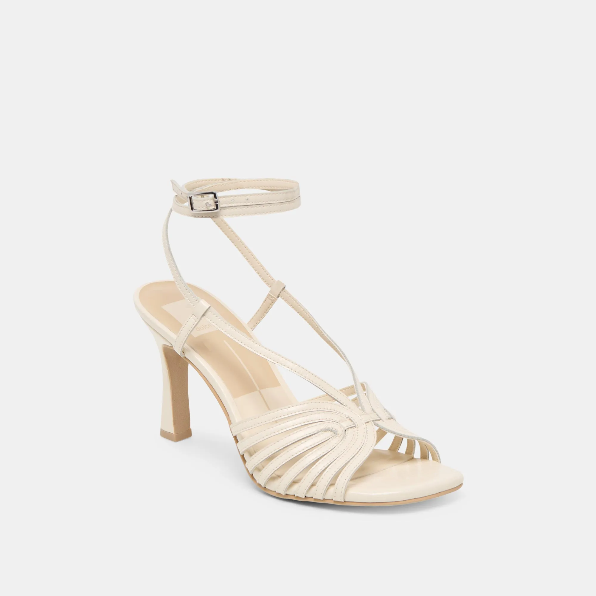 NIVANA HEELS OFF WHITE CRINKLE PATENT Designer Platform Shoes Fashion Heels