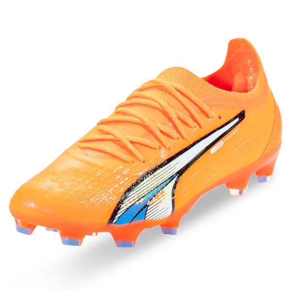 Ball Rotation Active Fit Puma Ultra Ultimate FG/AG Soccer Cleats (Orange/Blue Glimmer)