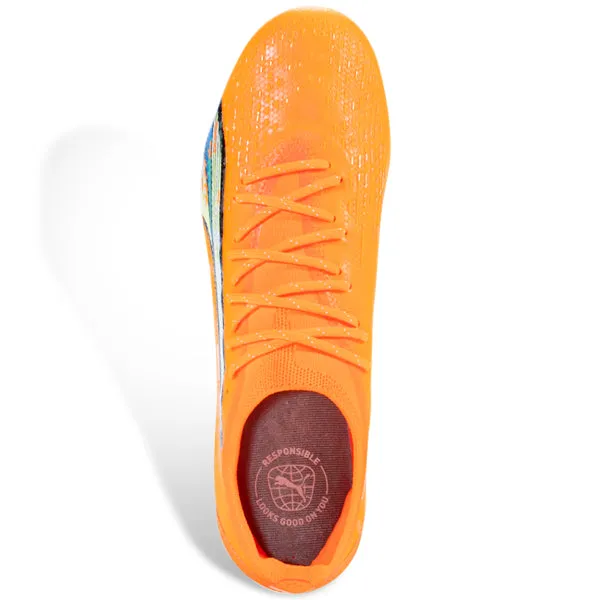 Puma Ultra Ultimate FG/AG Soccer Cleats (Orange/Blue Glimmer) Lockdown fit