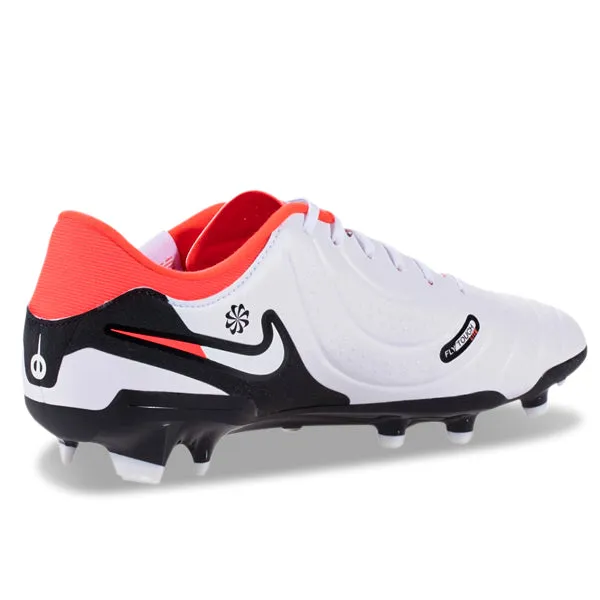 Ball Control Ankle Guard Nike Legend 10 Academy Firm Ground Soccer Cleats (White/Bright Crimson)