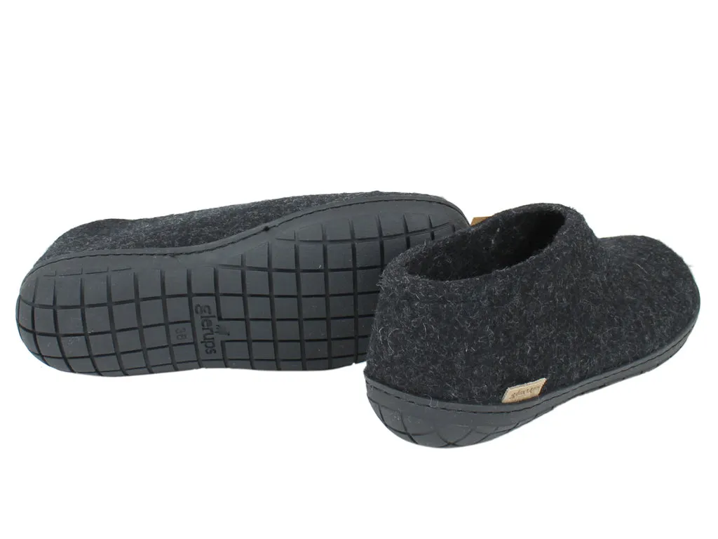Glerups Closed Slippers Charcoal Rubber sole Easy Maintenance Quick Travel