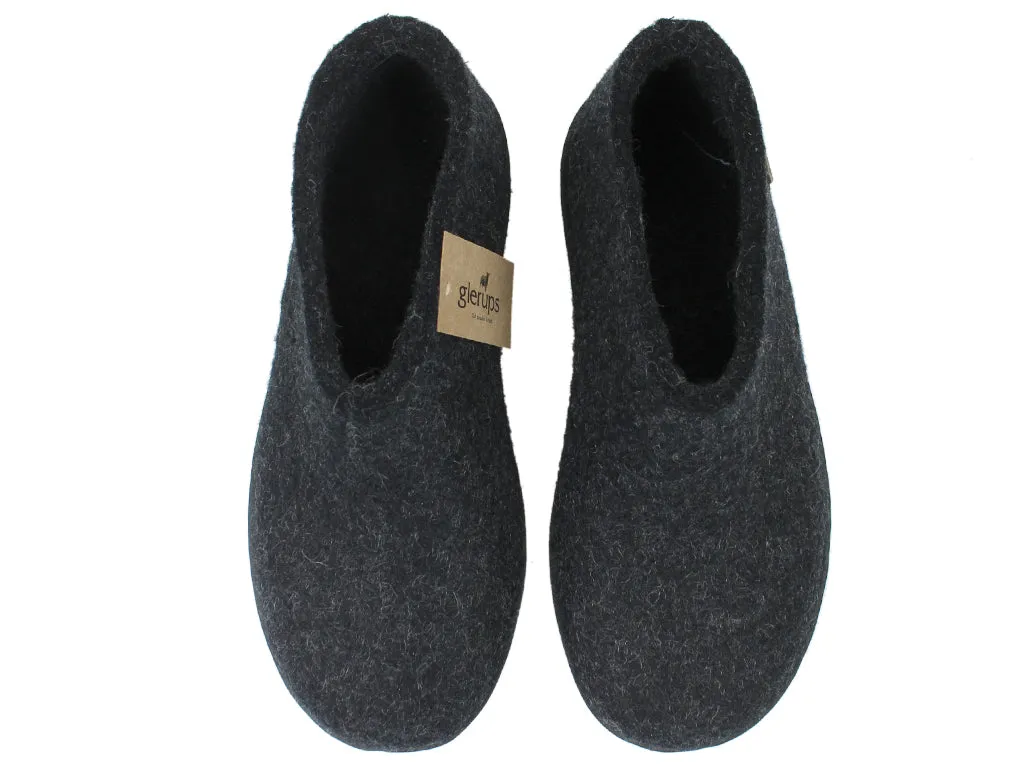 Perfect for Travel Modern Touch Glerups Closed Slippers Charcoal Rubber sole