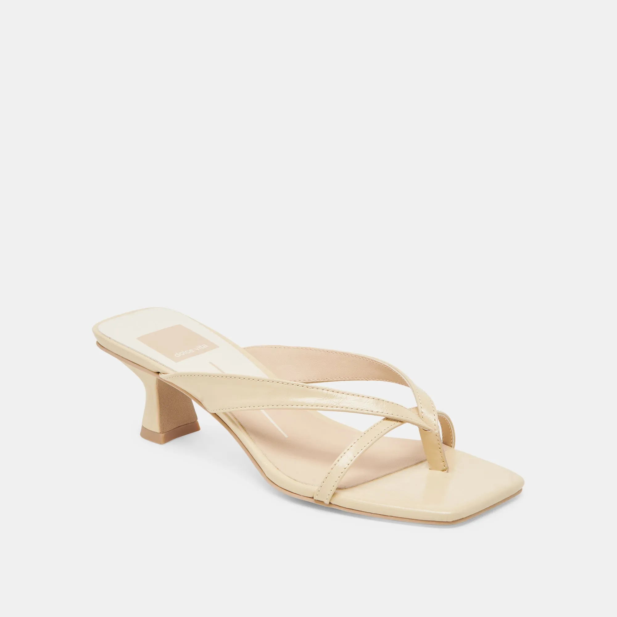 Anti Slip City Wear BREVEL WIDE HEELS LIGHT YELLOW LEATHER