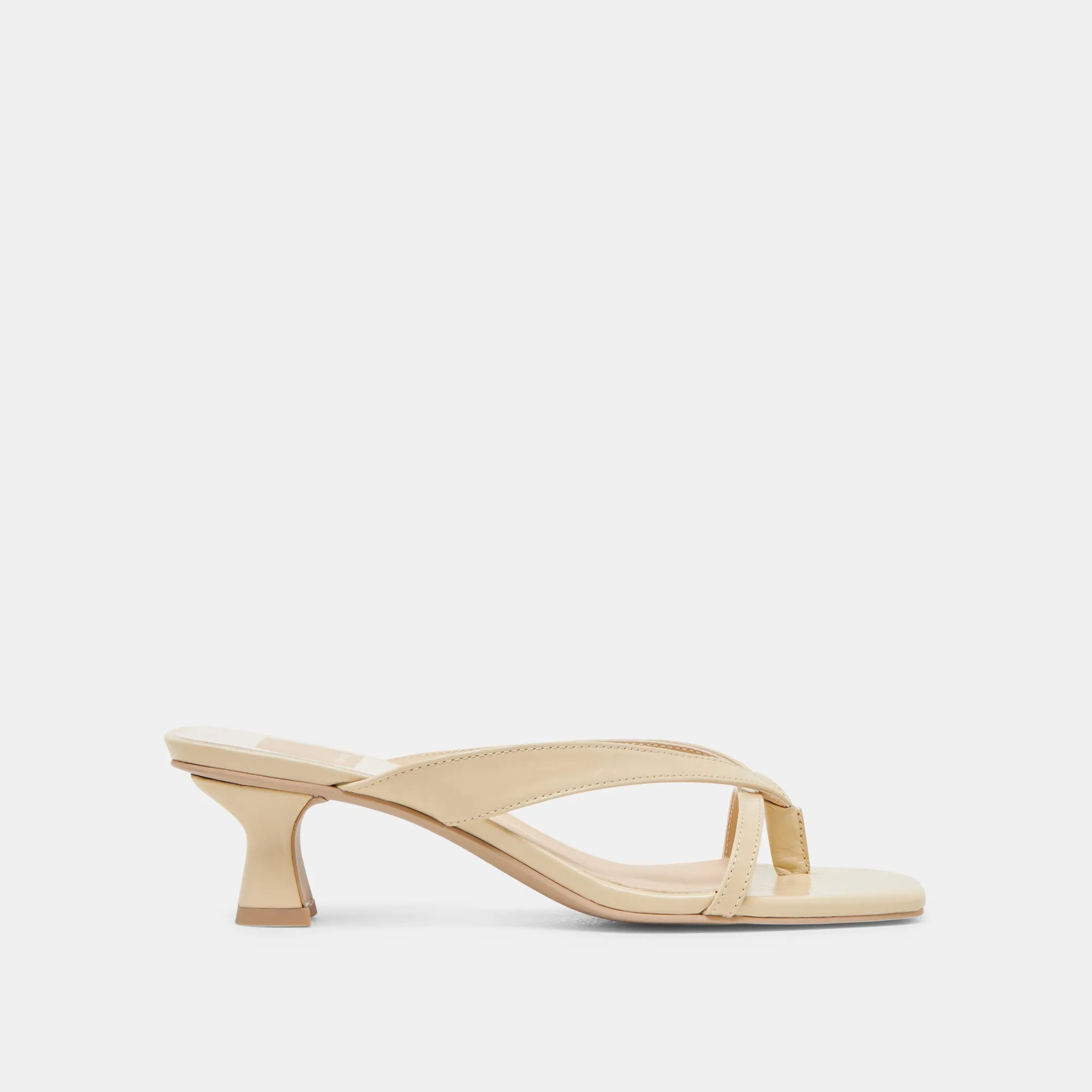BREVEL WIDE HEELS LIGHT YELLOW LEATHER Open Form