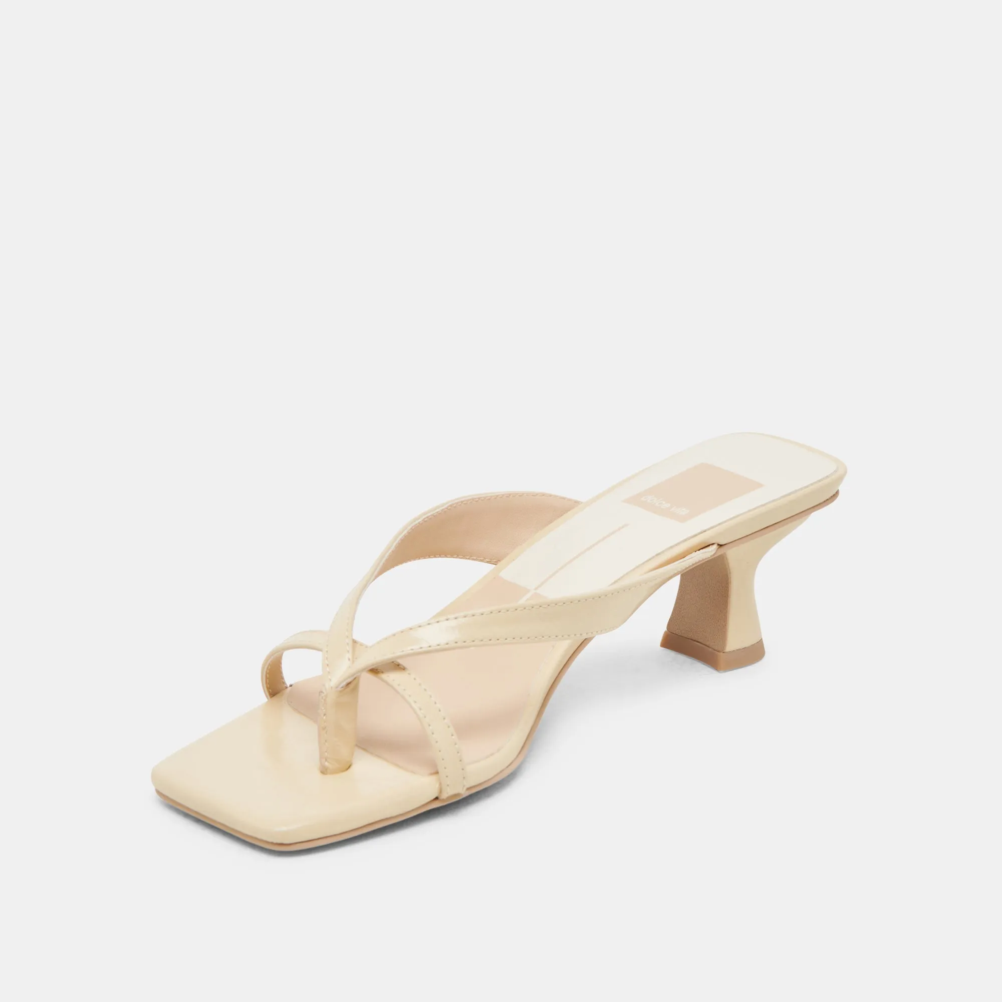 BREVEL WIDE HEELS LIGHT YELLOW LEATHER Gold Touch