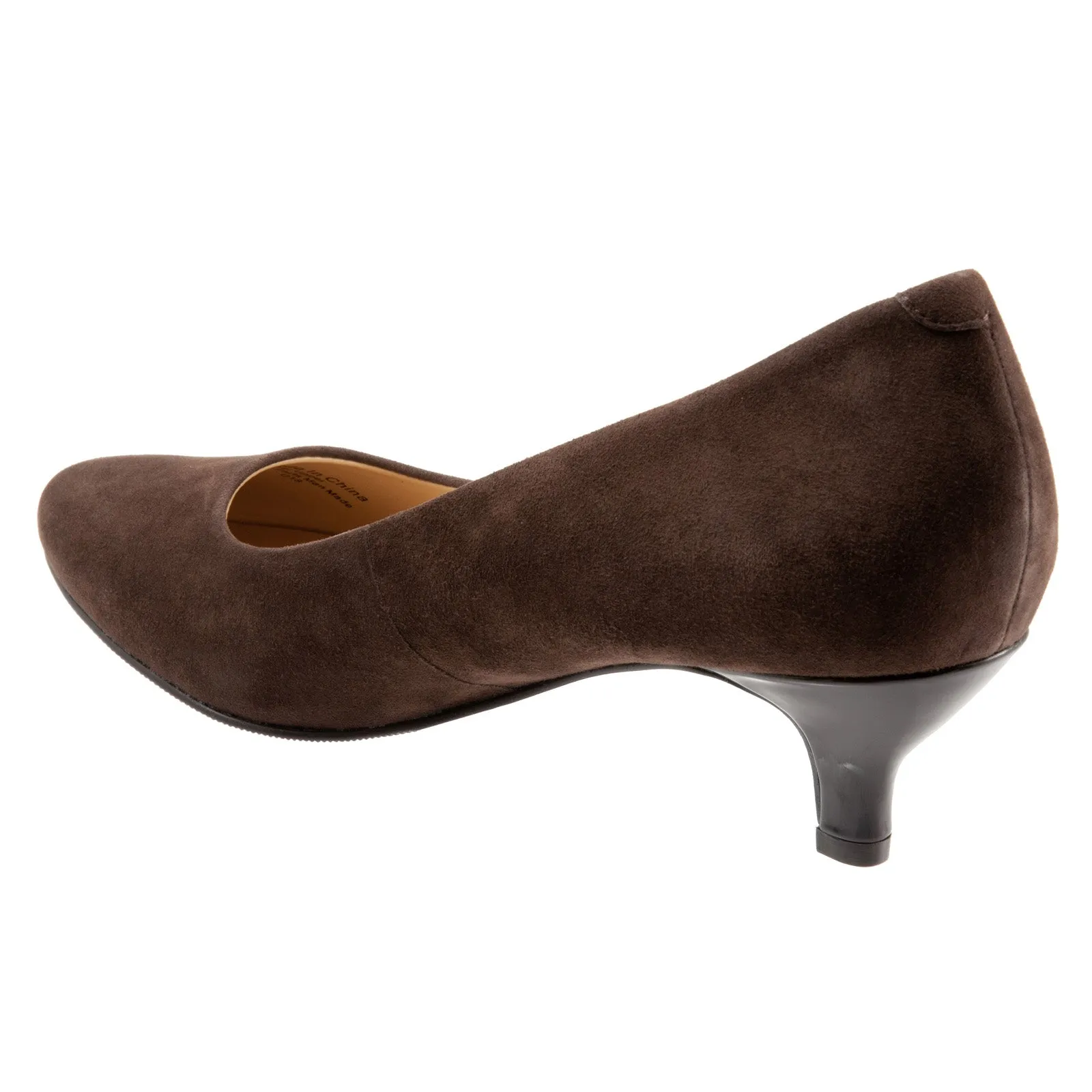 Trotters Kiera T1805-203 Womens Brown Wide Suede Slip On Pumps Heels Shoes Lace-Up Heels Wedding Day Stilettos