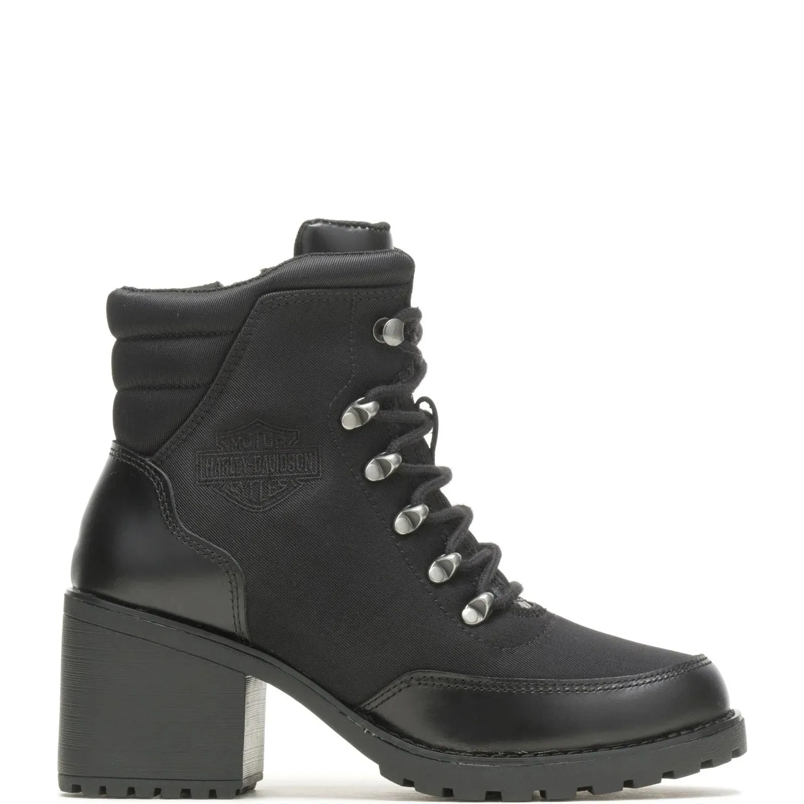Flexible Outsole Harley-Davidson Corrington 5" D87225 Womens Black Canvas Motorcycle Boots