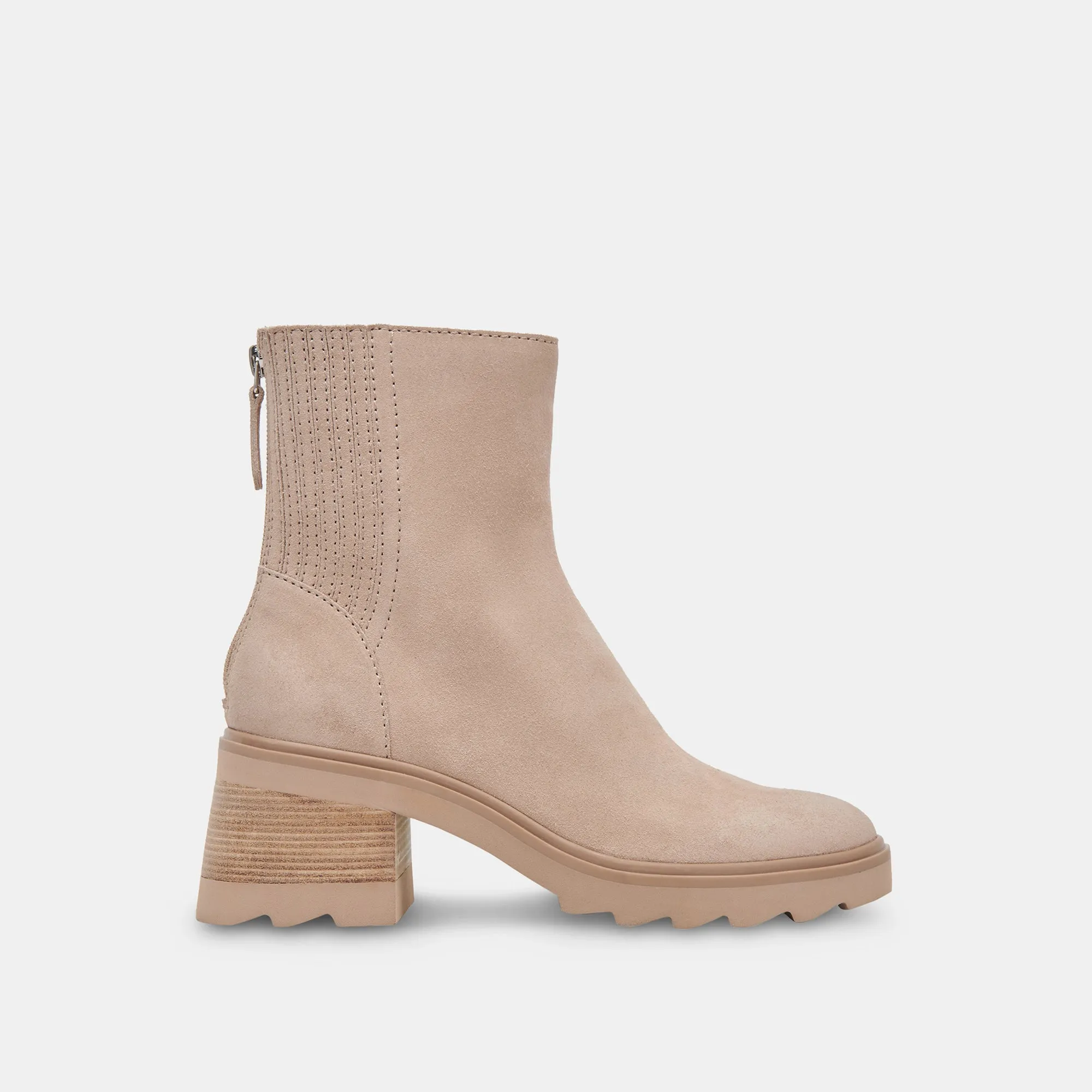 MARTEY H2O WIDE BOOTS TAUPE SUEDE Sleek Profile Pull On Style