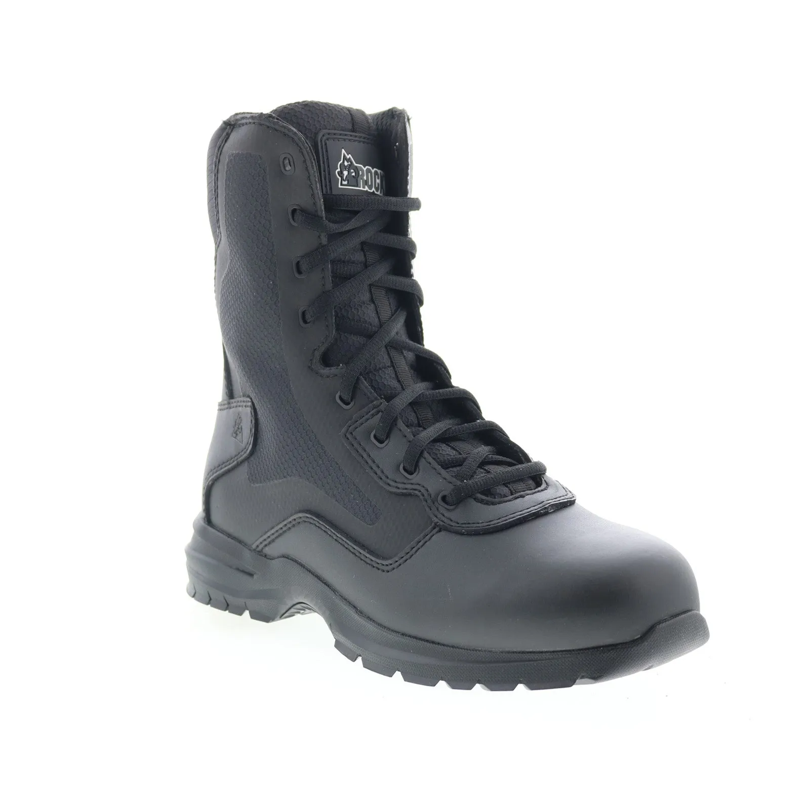 Rocky Cadet 8" Side Zip RKD0102 Mens Black Leather Lace Up Tactical Boots City Wear Snow Explorer