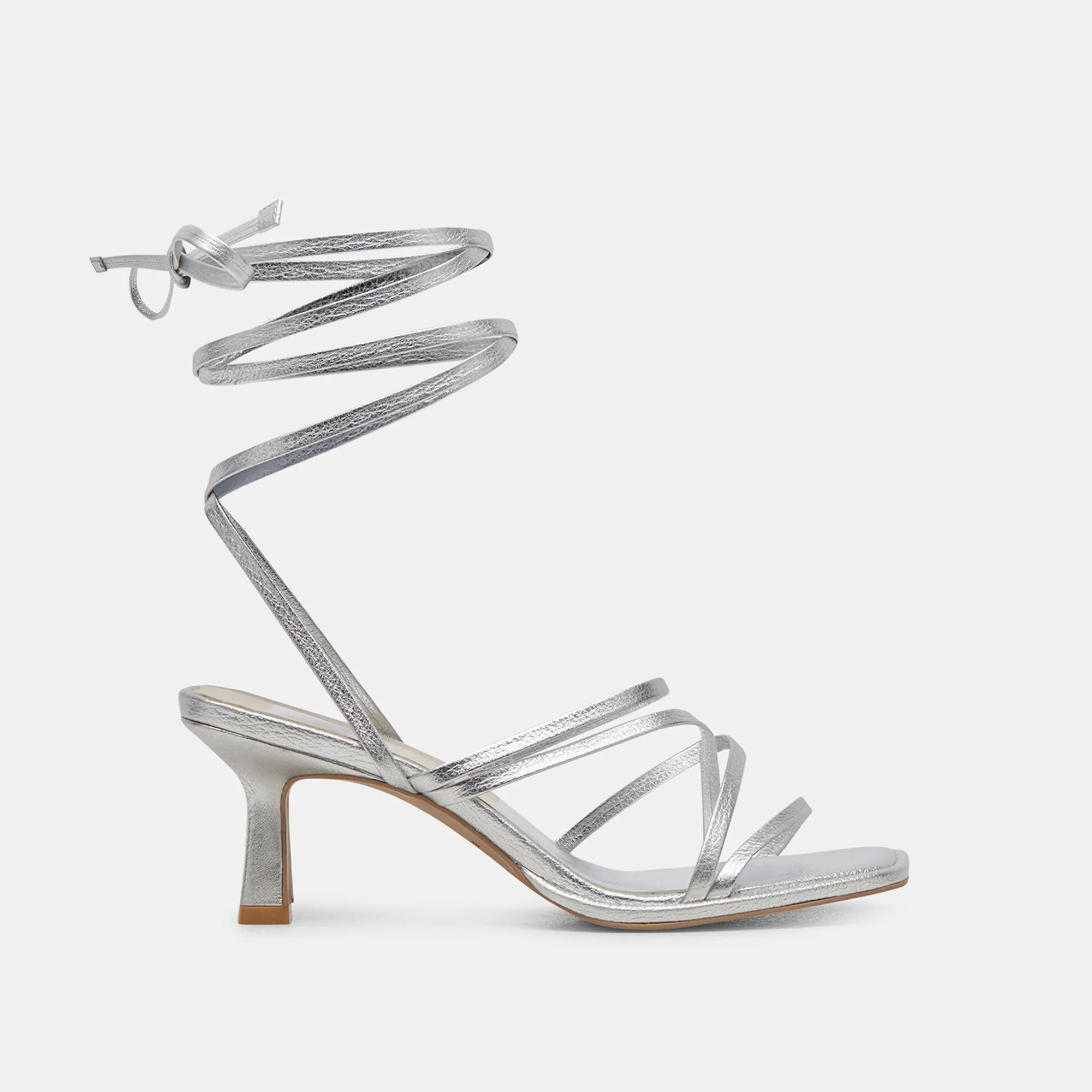 Durable MALABO HEELS SILVER METALLIC LEATHER
