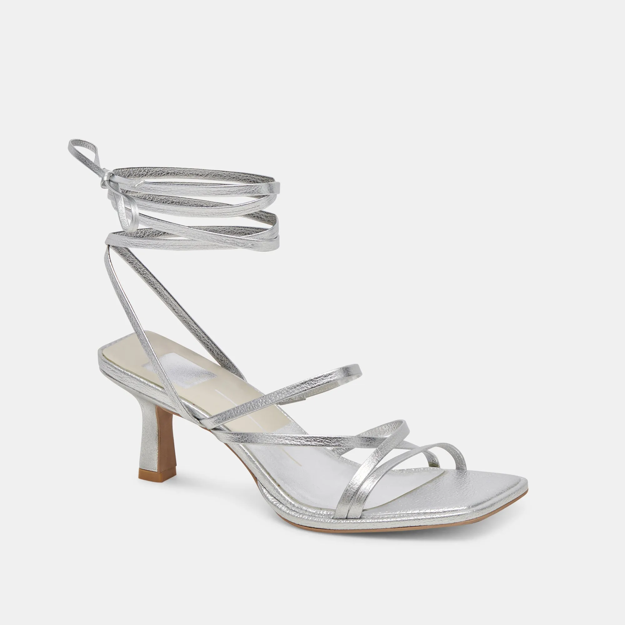 Textured Heels MALABO HEELS SILVER METALLIC LEATHER