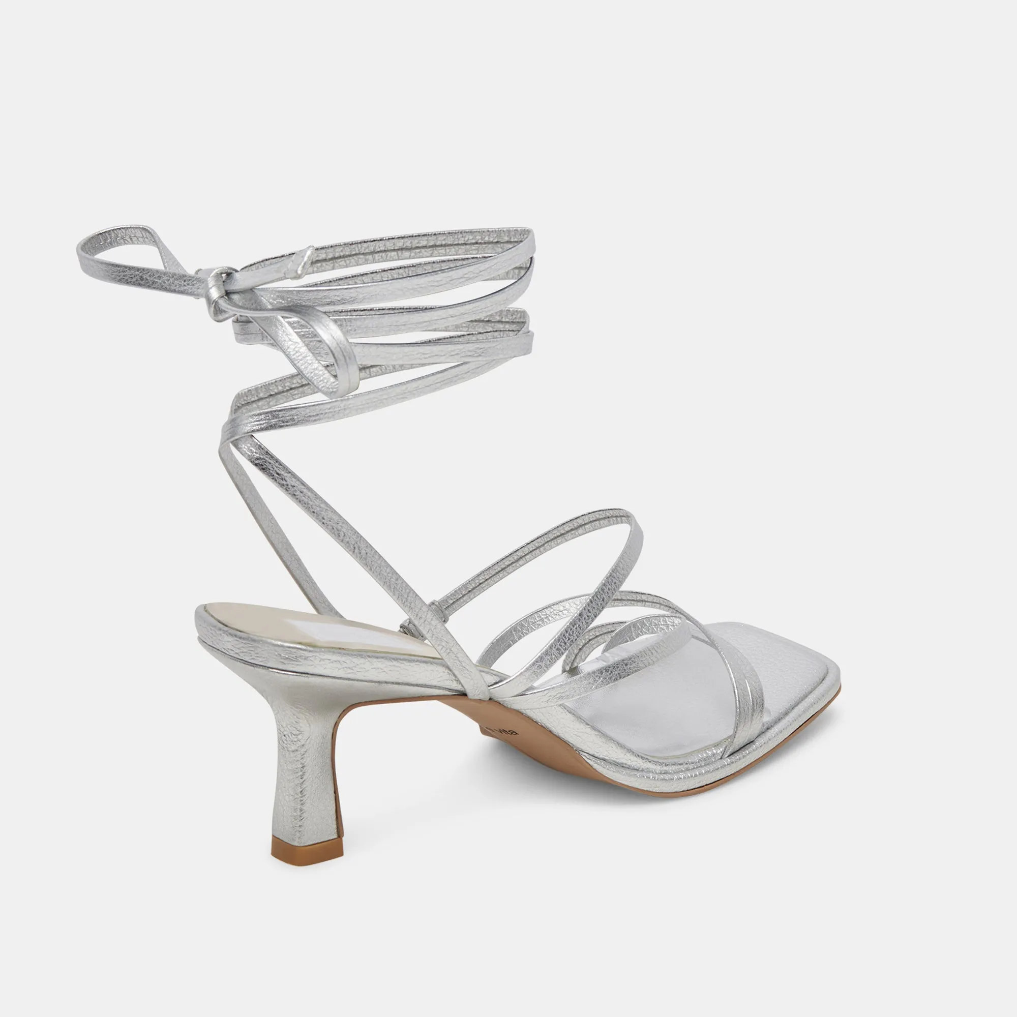 MALABO HEELS SILVER METALLIC LEATHER Summer Wedding Heels