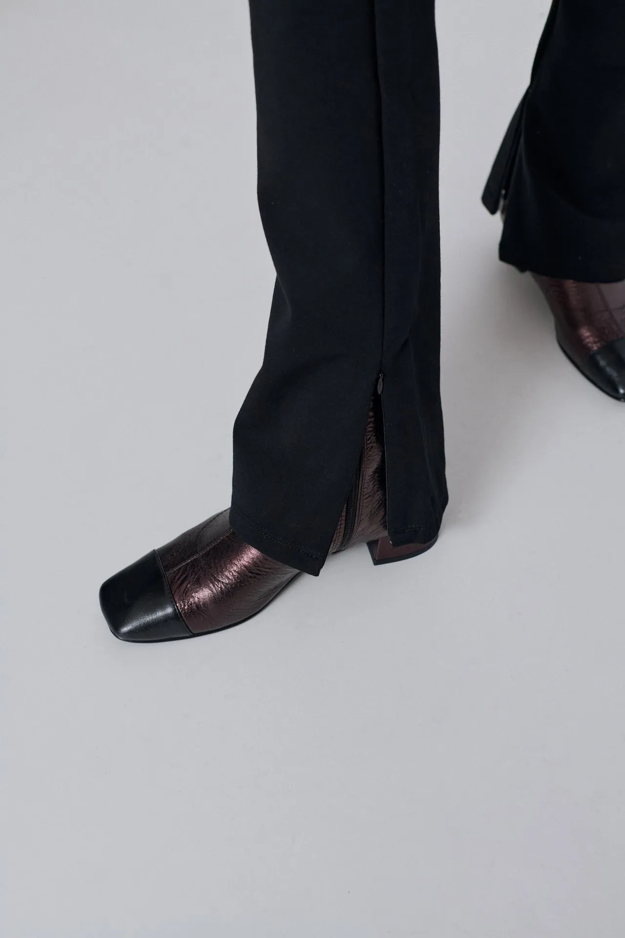 Laurie Ankle Boots in Chocolate-coloured Metallic Leather Quick Comfort