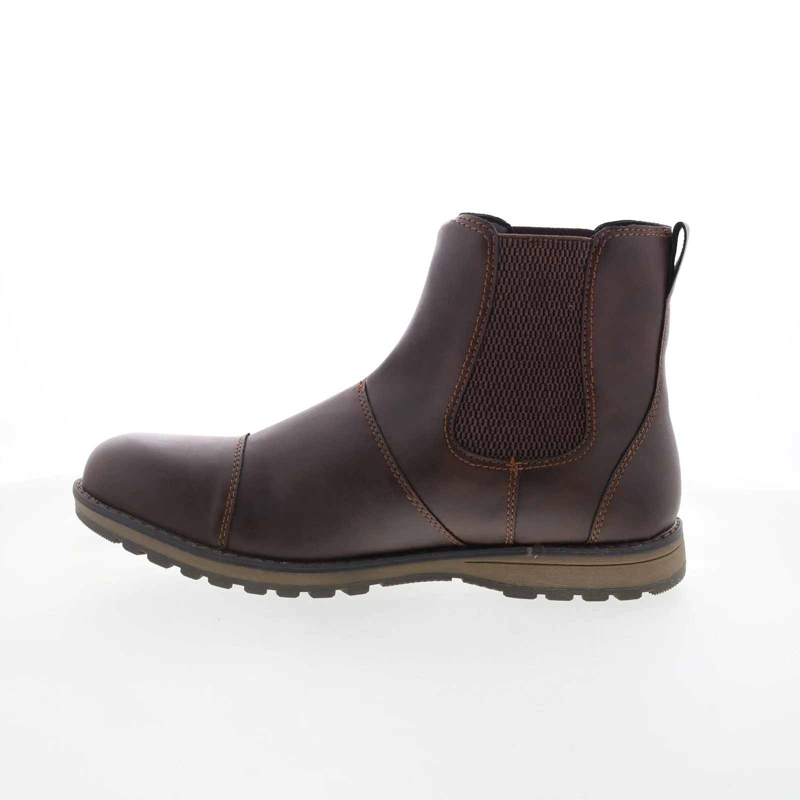 Eastland Drew Twin Gore 4715-12 Mens Brown Synthetic Slip On Chelsea Boots Reliable Protection Wide Sole