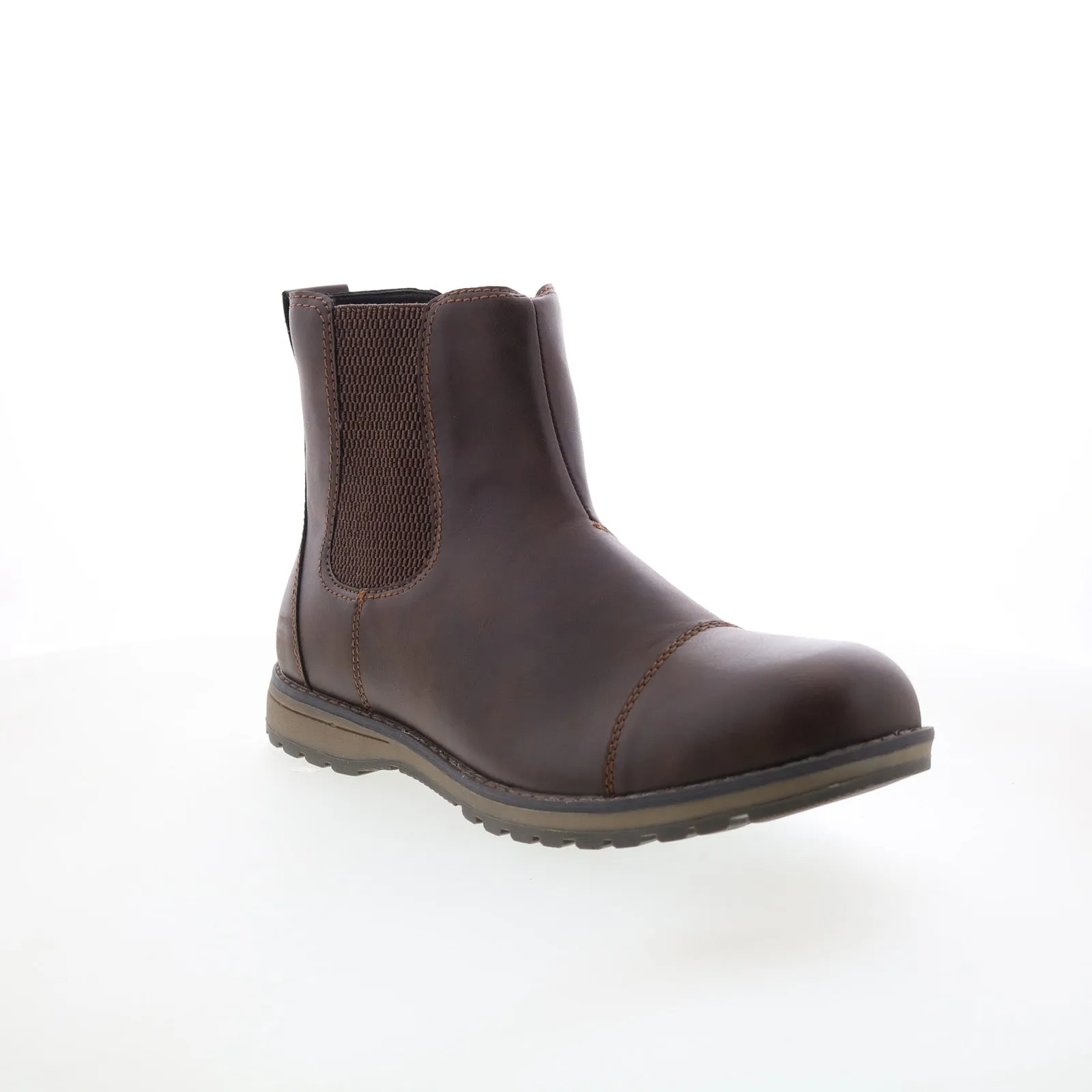 Eastland Drew Twin Gore 4715-12 Mens Brown Synthetic Slip On Chelsea Boots Comfy Step