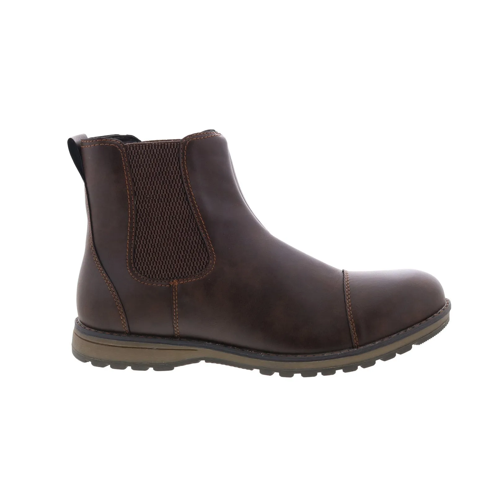 Supportive Design Comfortable bend Eastland Drew Twin Gore 4715-12 Mens Brown Synthetic Slip On Chelsea Boots