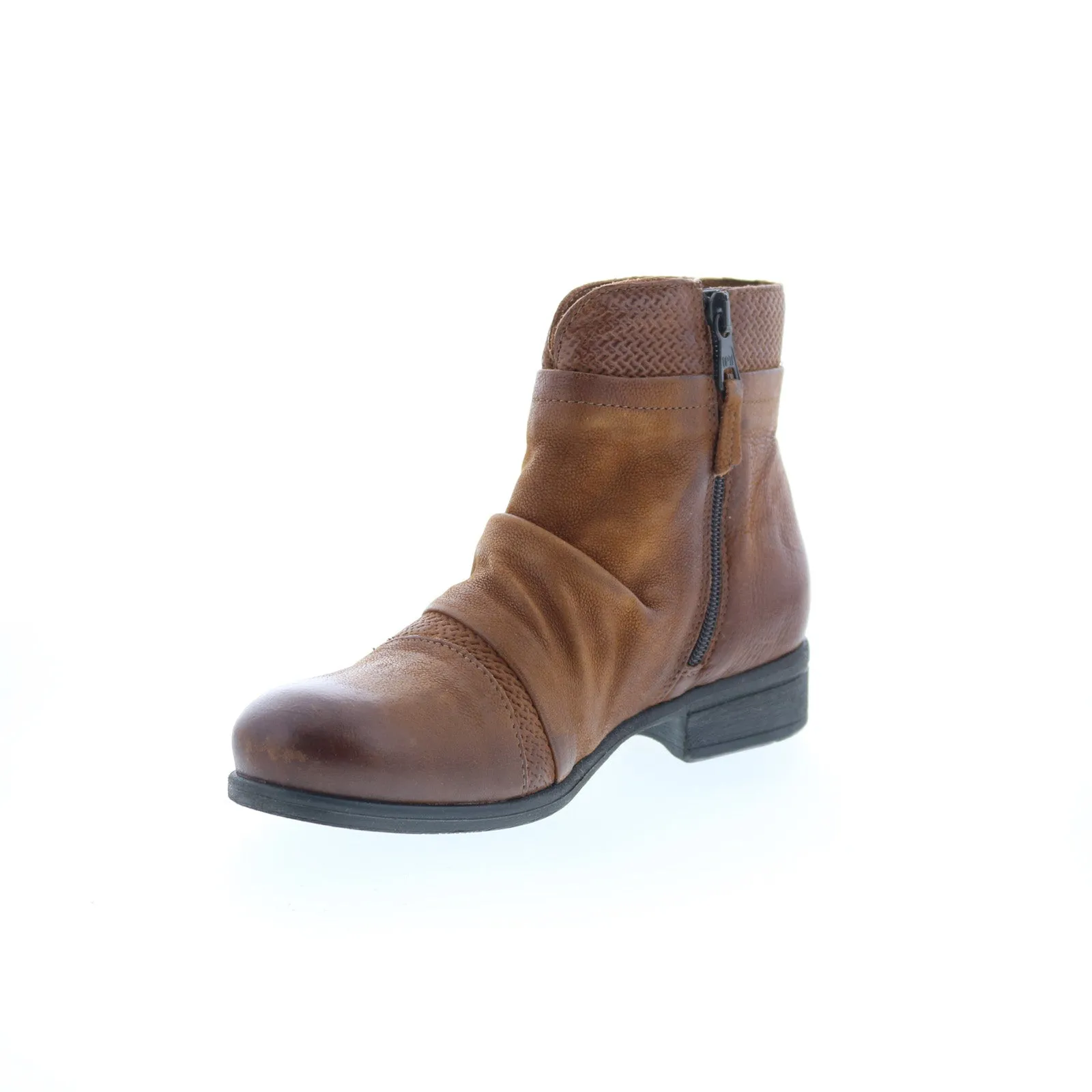Versatile Performance Frost resistant Miz Mooz Sunny-QVC Womens Brown Leather Zipper Ankle & Booties Boots