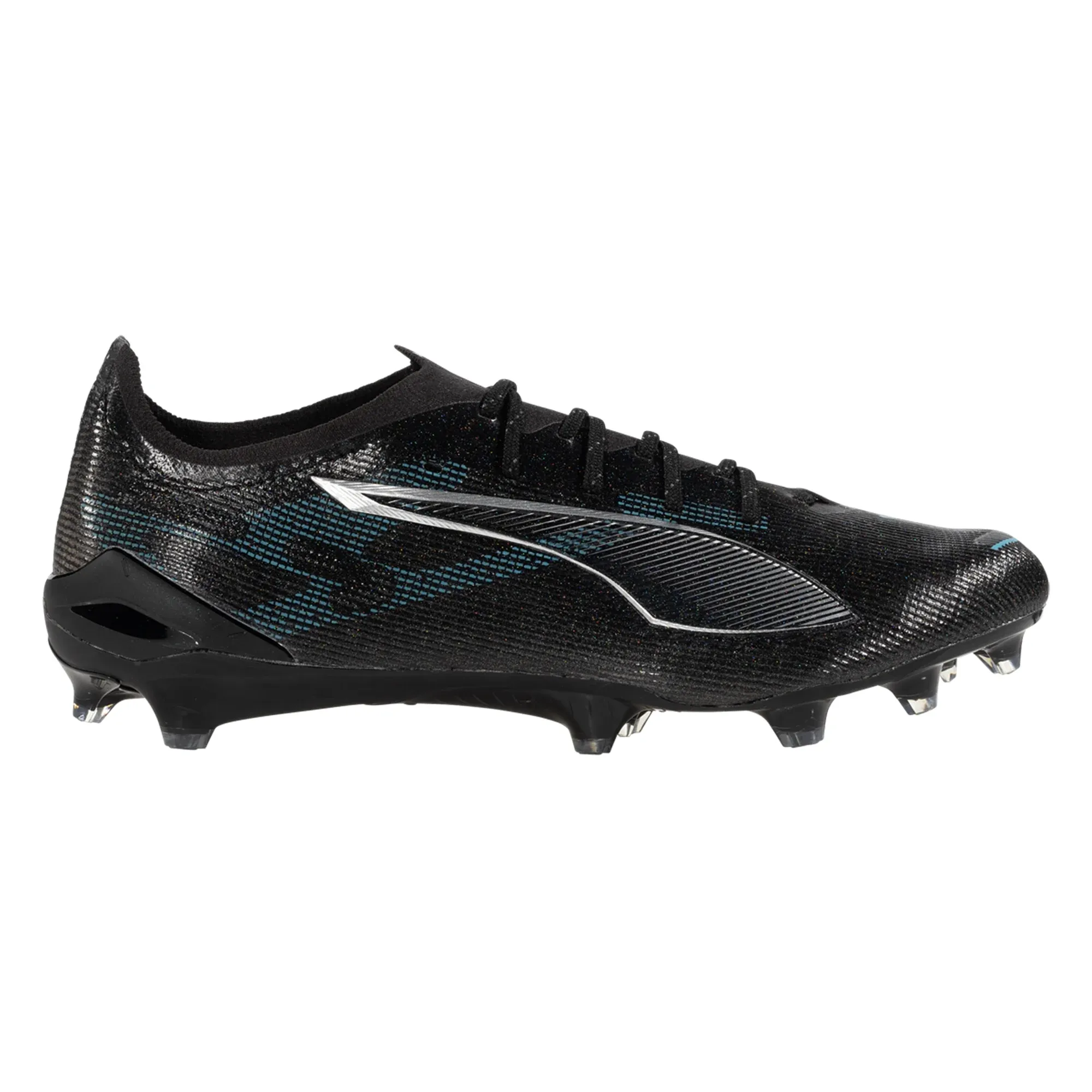 Puma Ultra 5 Ultimate FG Soccer Cleats (Black/Silver/Bright Royal) Seamless Feel