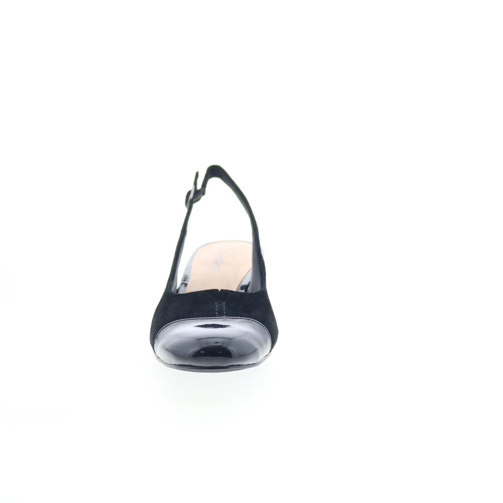 Trotters Dea T7001-048 Womens Black Narrow Suede Slingback Heels Shoes High Top Style Travel Heels