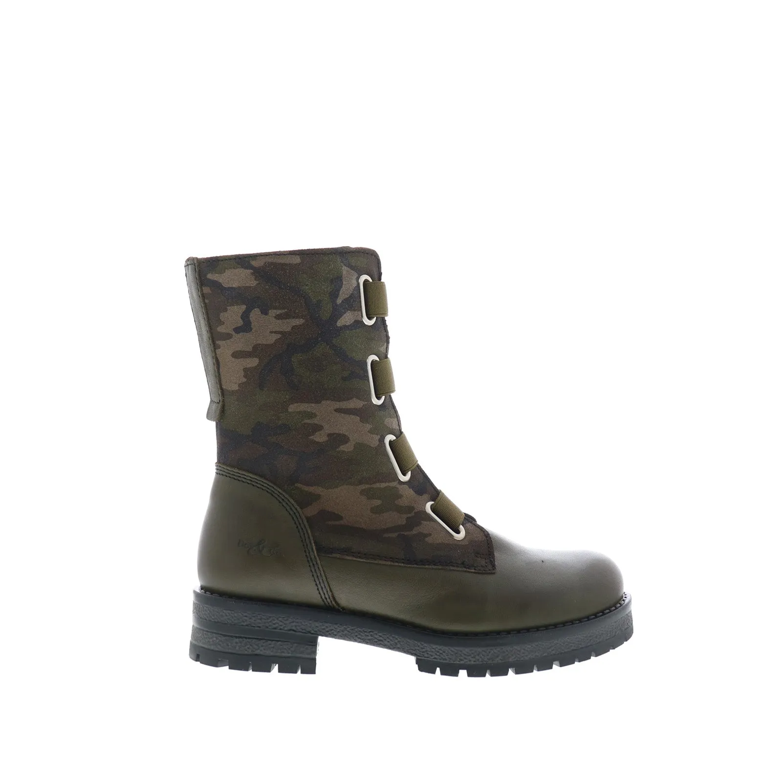 Stable Structure Bos. & Co. Pause Womens Green Leather Zipper Casual Dress Boots