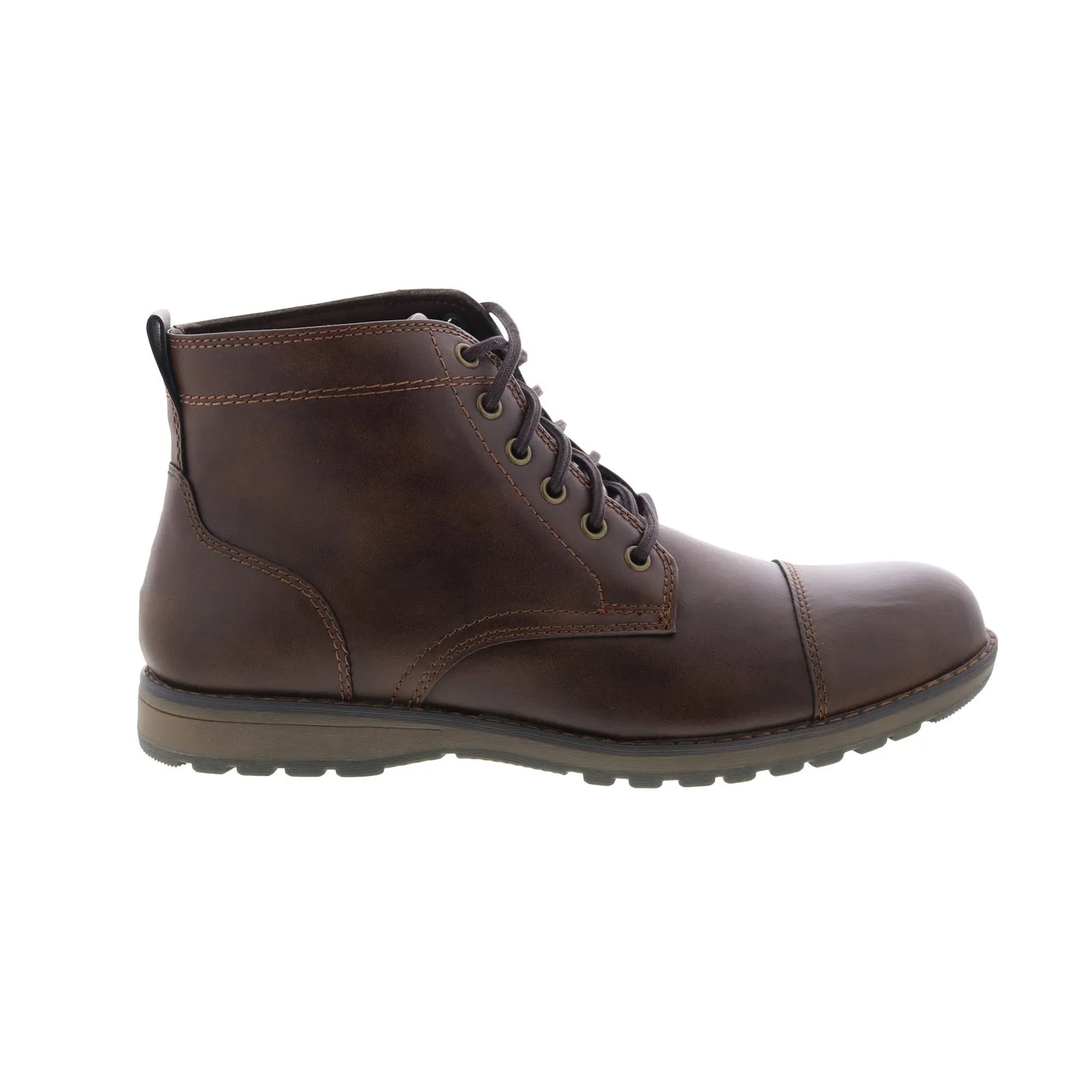 Eastland Jason Cap Toe 7372-12 Mens Brown Synthetic Casual Dress Boots Lace Closure Breathable Material