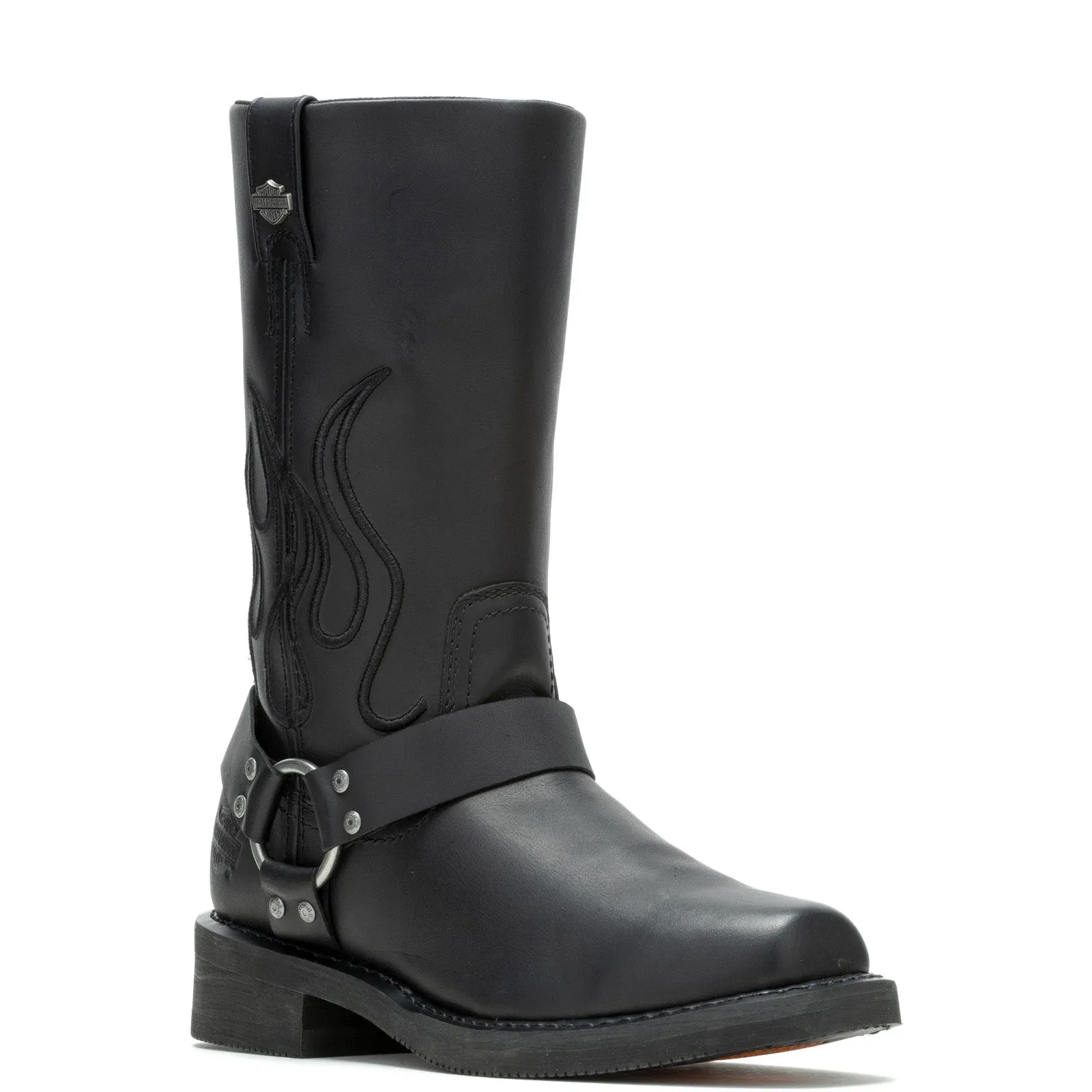All-Terrain Use Secure Grip Harley-Davidson Hustin D96310 Mens Black Leather Zipper Motorcycle Boots