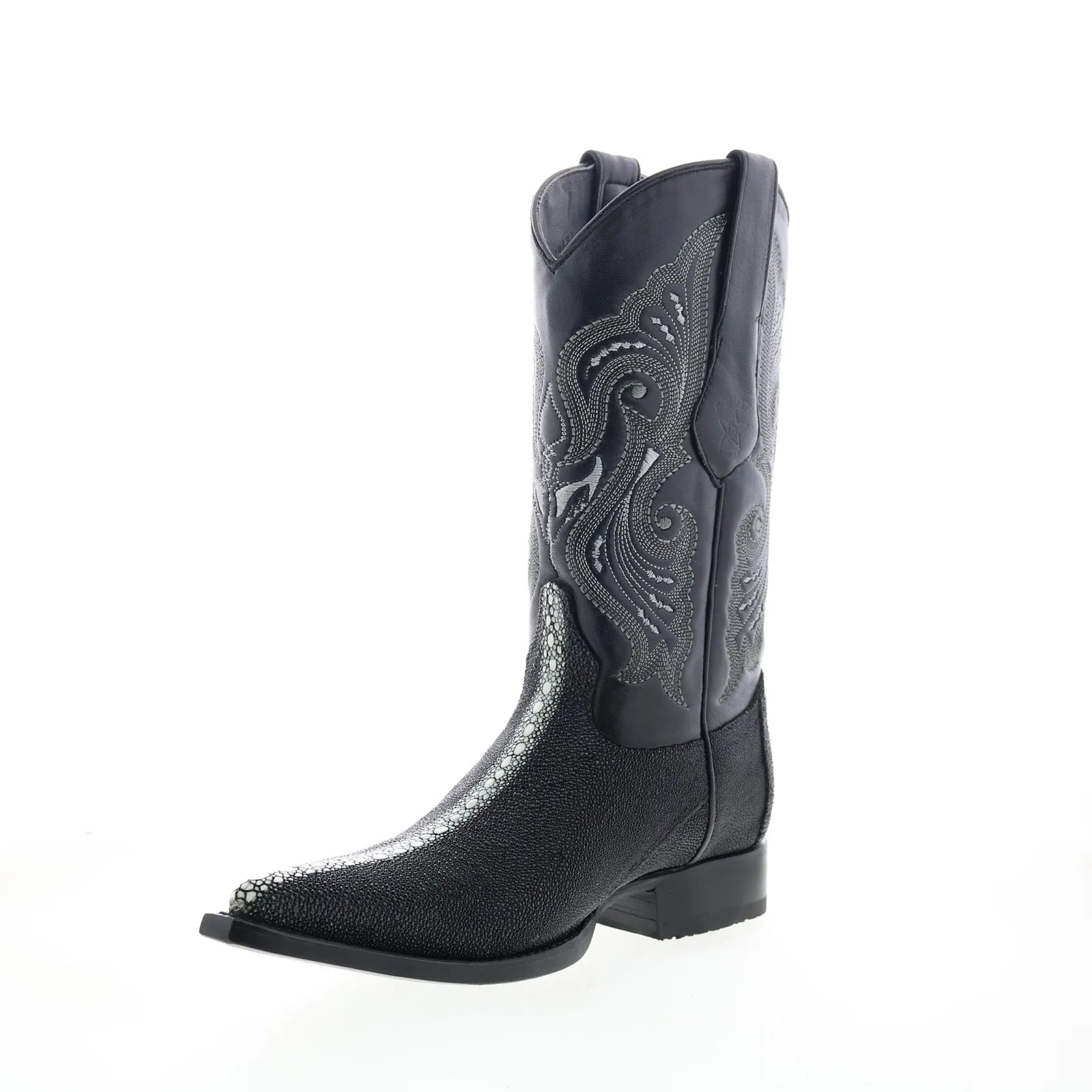 Los Altos 3X Toe Stingray Rowstone Mens Black Wide Cowboy Western Boots Ready For Adventure