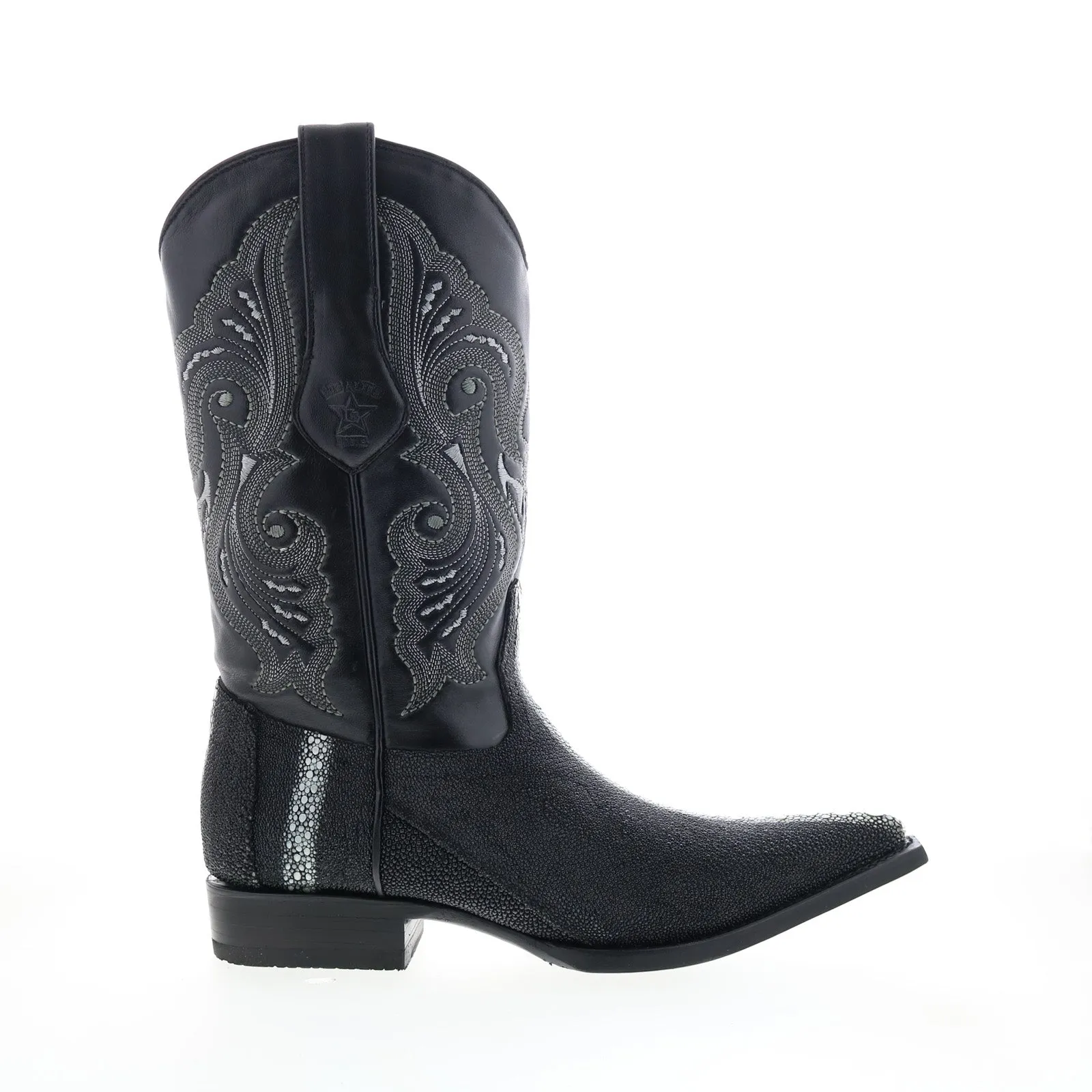Los Altos 3X Toe Stingray Rowstone Mens Black Wide Cowboy Western Boots Hill Climb Easy Care