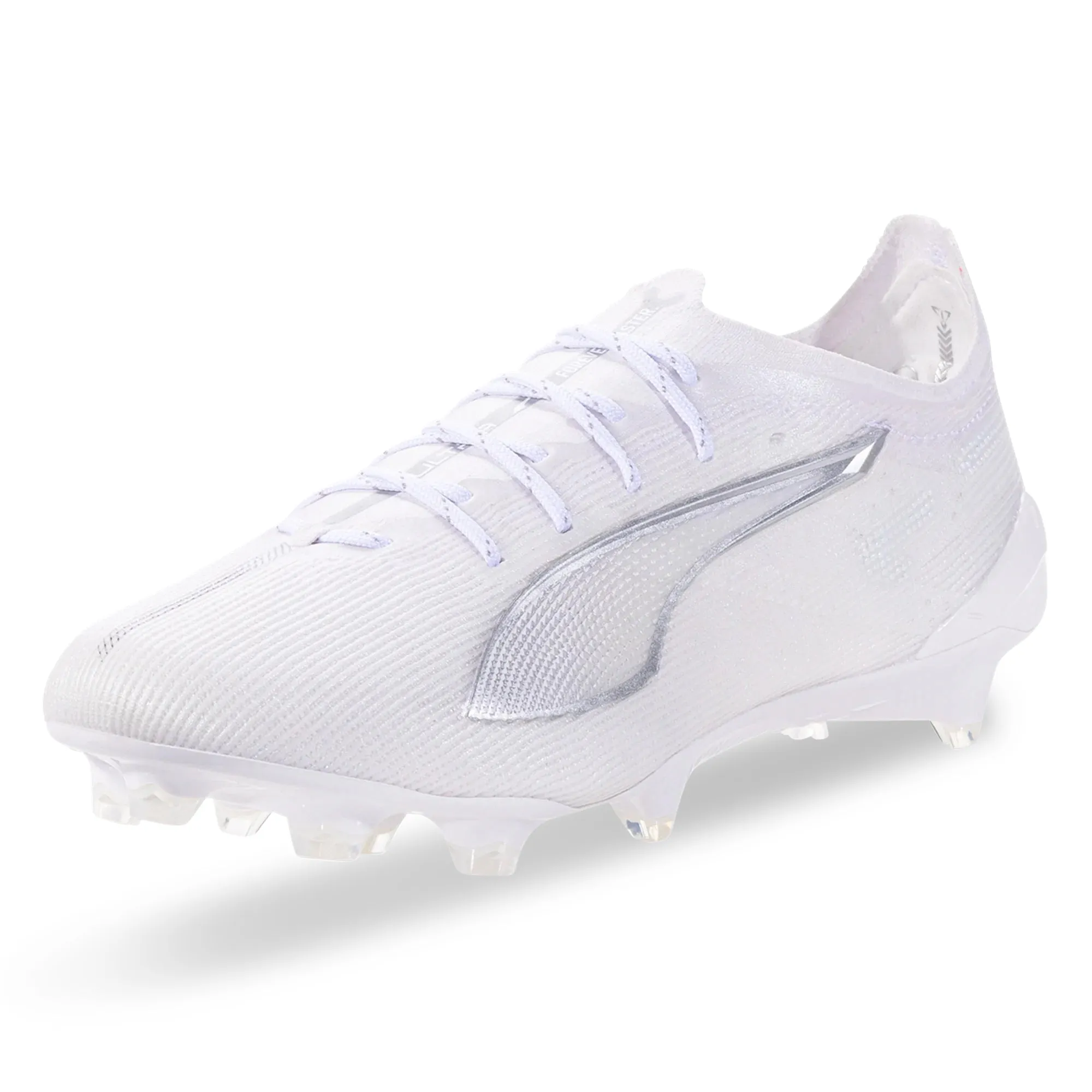 Puma Ultra 5 Ultimate FG Soccer Cleats (Puma White/Puma Silver) Light support Pivot Support