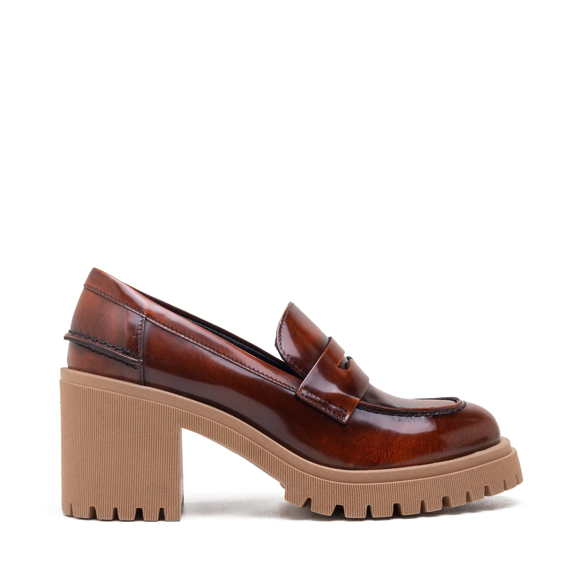 Lace Up casual daily wear ALICE BLOCK HEEL MOCASSIN