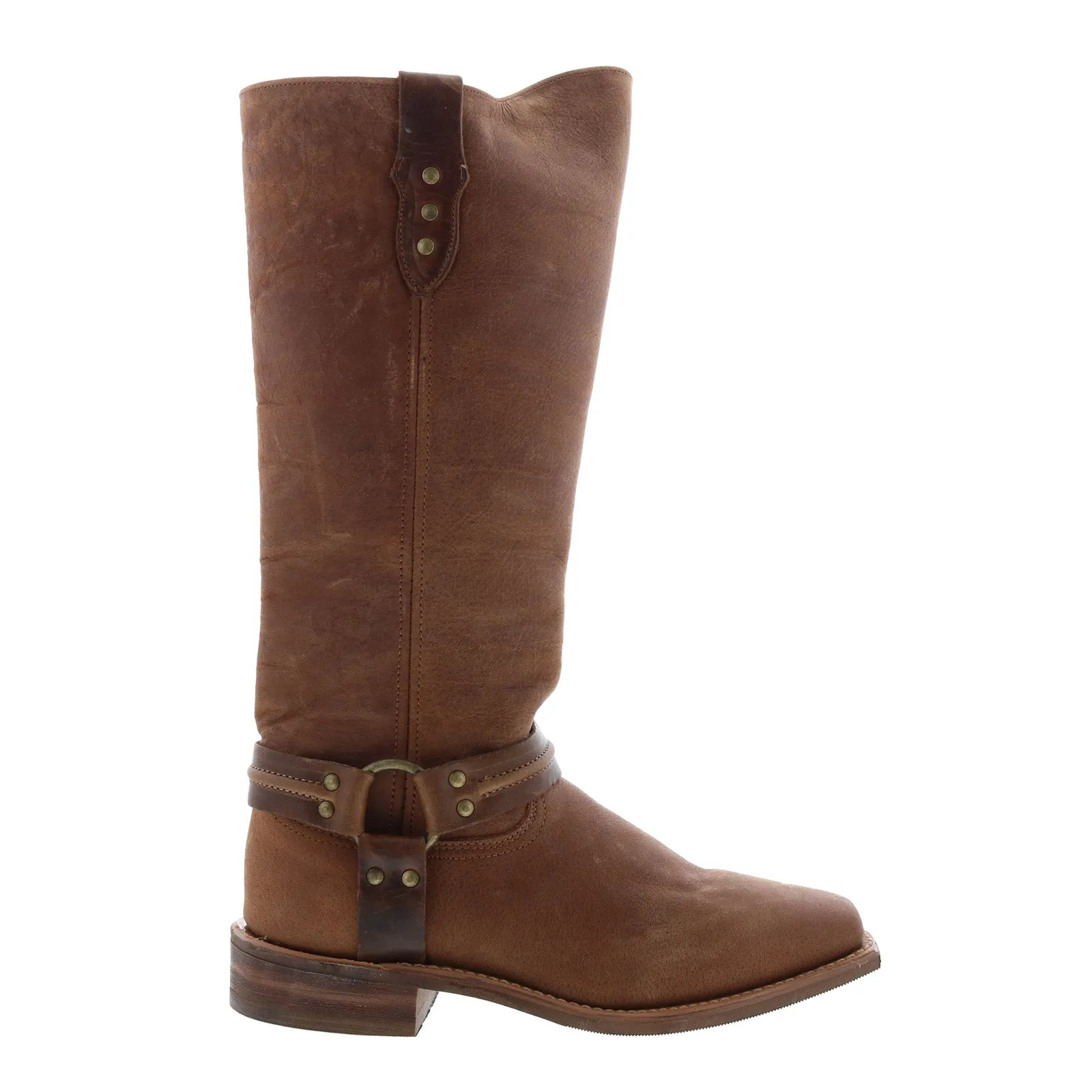 Abilene Boots 9195 Womens Brown Leather Slip On Cowboy Western Boots Quality Wear Hunting Trip